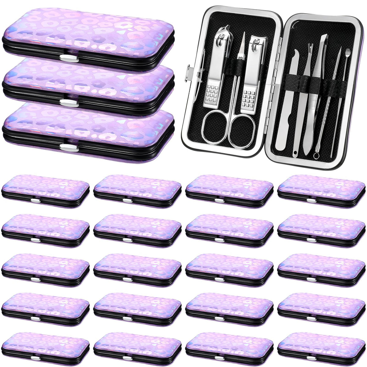 Lasnten 24 Set Nail Clipper Bulk Manicure Kit 8 in 1 Laser - Lasnten Official Imagery - 2