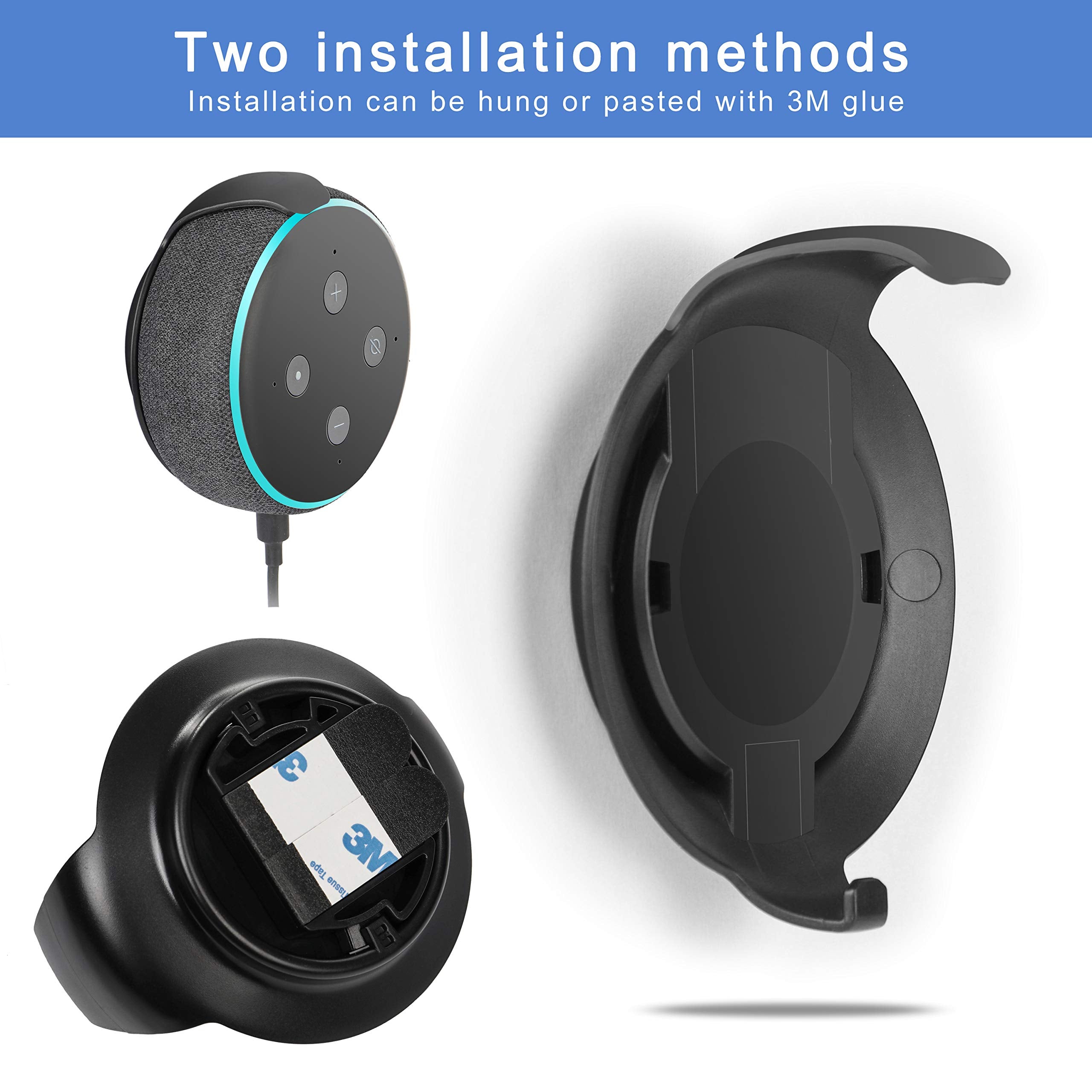 WIDEPLORE Echo Dot Wall Mount Holder for 3rd Generation, Built-in - WIDEPLORE Official Product View 6