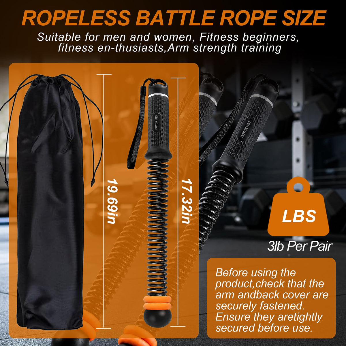 Portable Ropeless Battle Ropes Cordless Weighted Workout - DOYOXIGO Official Imagery - 7