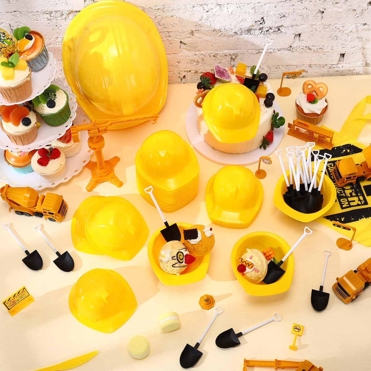 Uiifan 24 Sets Construction Hat Bowls with Shovel Spoons 8 - Uiifan Official Imagery - 3