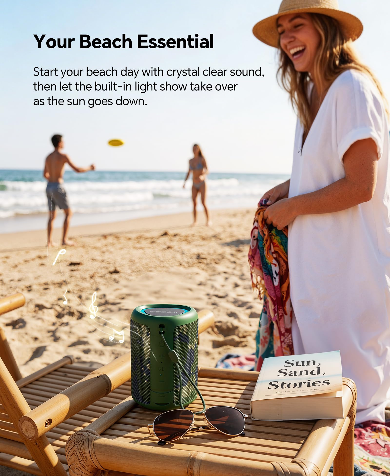 CHIFENCHY Portable Bluetooth Speaker Beach Essentials: IPX5 Water - CHIFENCHY Official Product View 8