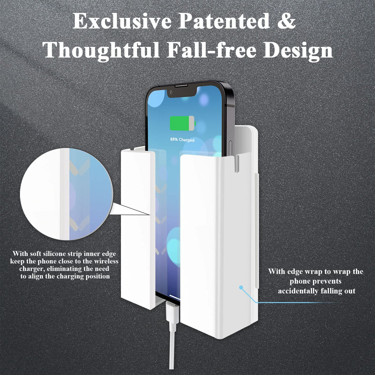P2 Wireless Charger Wall Mounted Wireless Phone Charger for - LANBON Official Imagery - 4