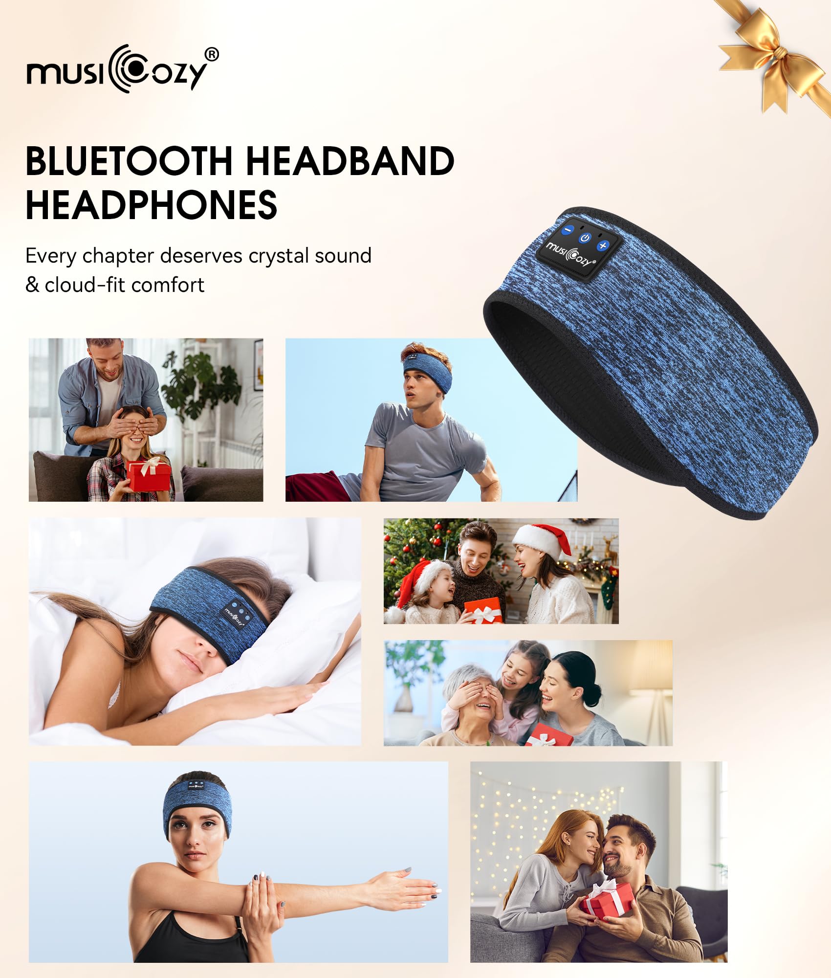 MUSICOZY Bluetooth 5.4 Sleep Headphones Headband Sports Wireless by MUSICOZY - Angle View 8