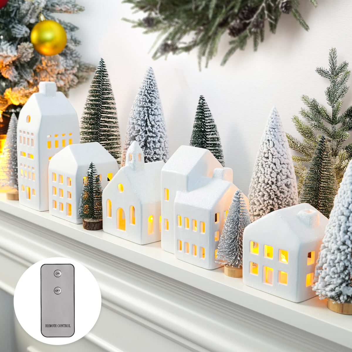 Christmas Decorations Indoor 5 Lighted Ceramic Christmas - Zesua Official Imagery - 1