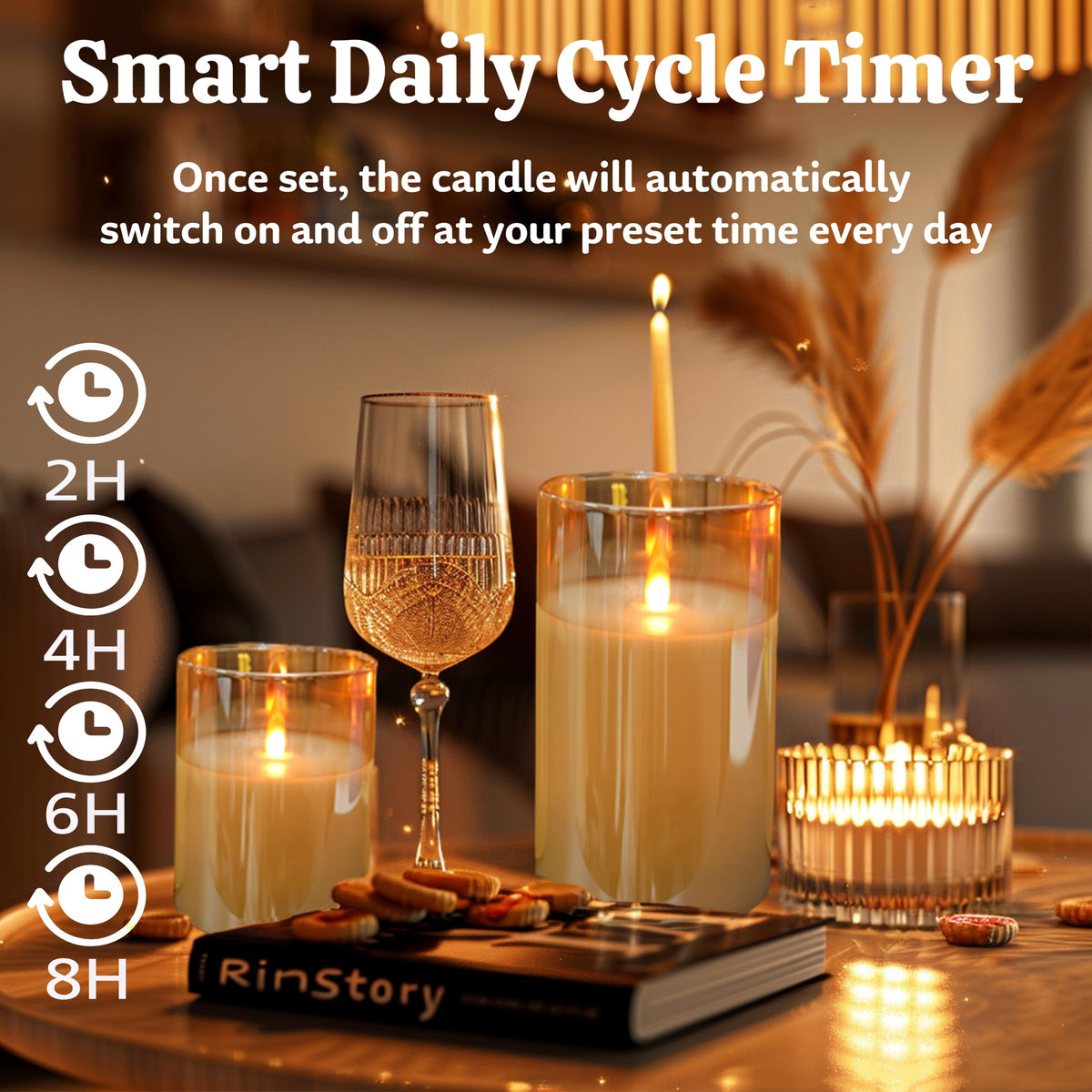 Two Months Rechargeable Motion Sensor Flameless Candle Auto - JMTONE Official Imagery - 5