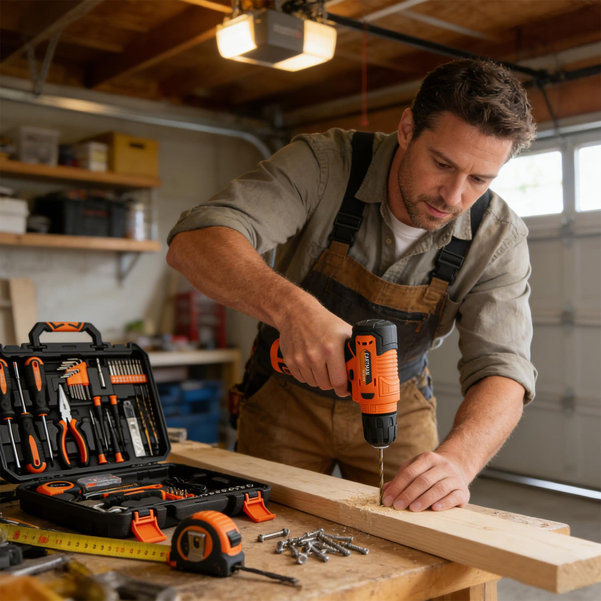 CARTMAN 150PCS 8V Cordless Drill Hand Tool Set Orange - CARTMAN Official Imagery - 3