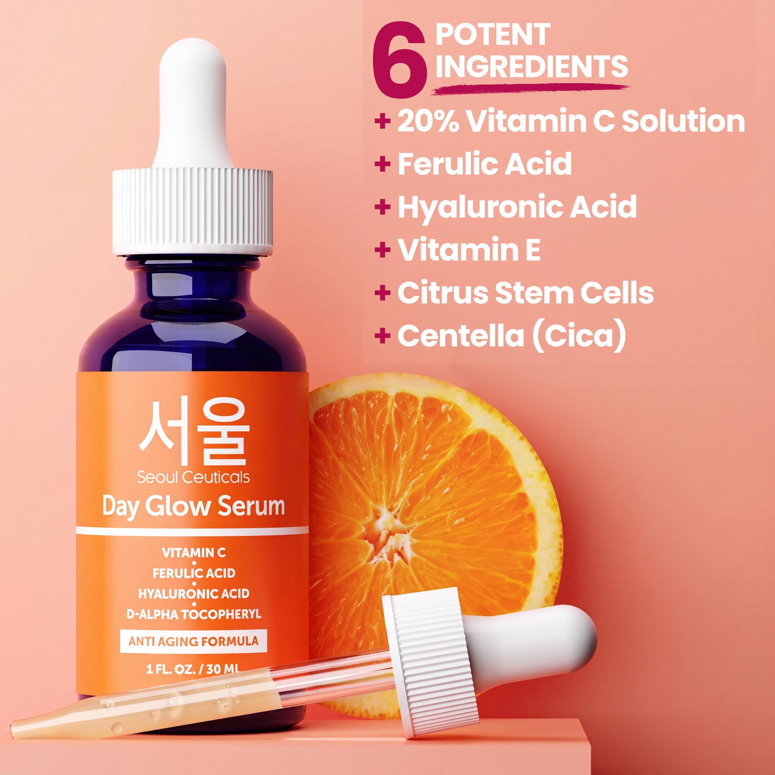 SeoulCeuticals Korean Skin Care 20% Vitamin C Serum for Face + - SeoulCeuticals