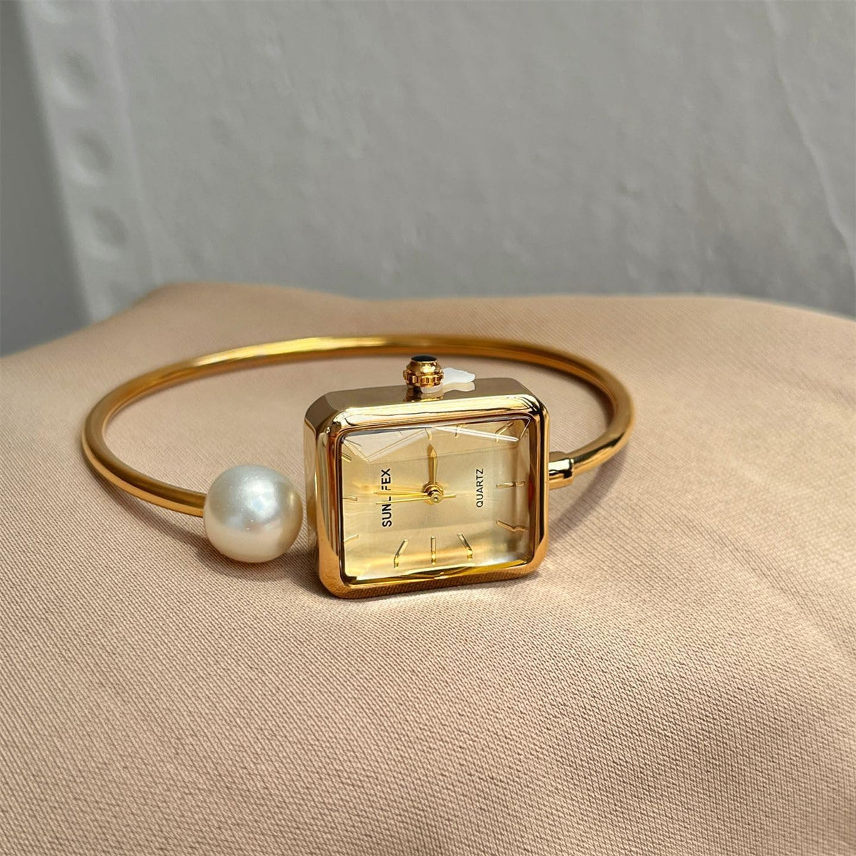 Gosasa Pearl Bangle Watch for Women Gold Bracelet Watch with - Gosasa Official Imagery - 5