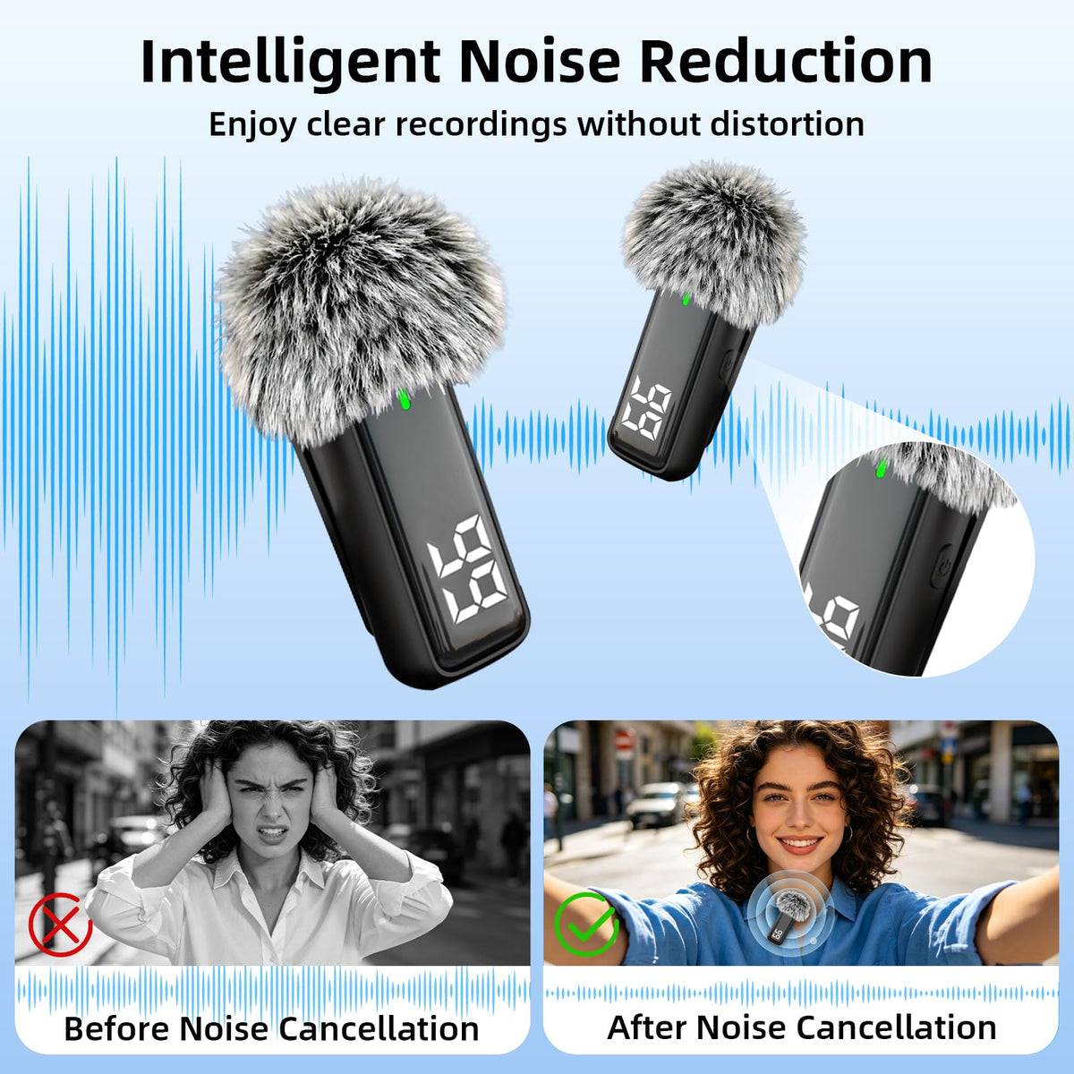 Wireless Microphone for iPhone Android Phone USB C Mini Clip - TXTUNE Official Imagery - 3