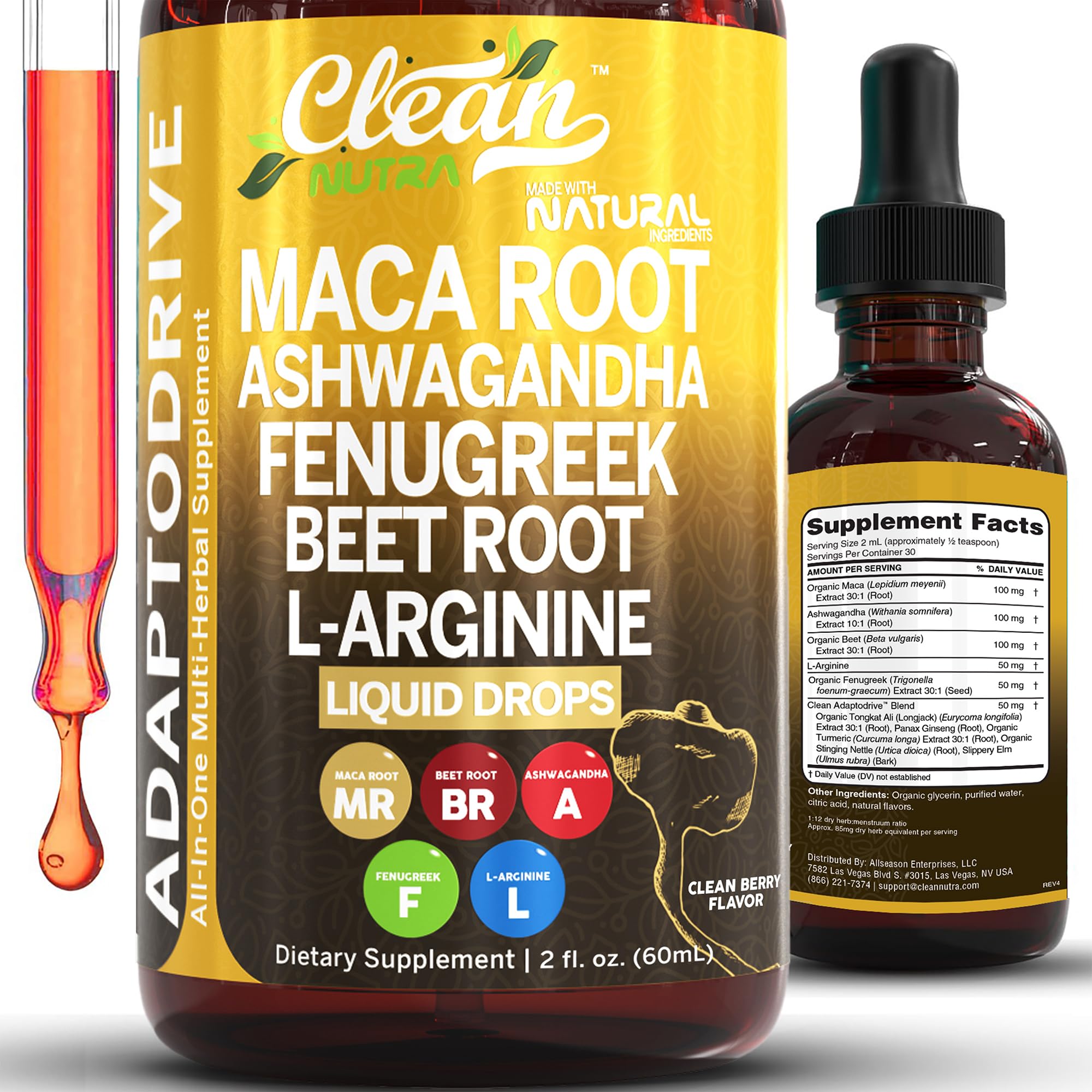 Organic Maca Root Liquid Drops – Ashwagandha & Beet Root