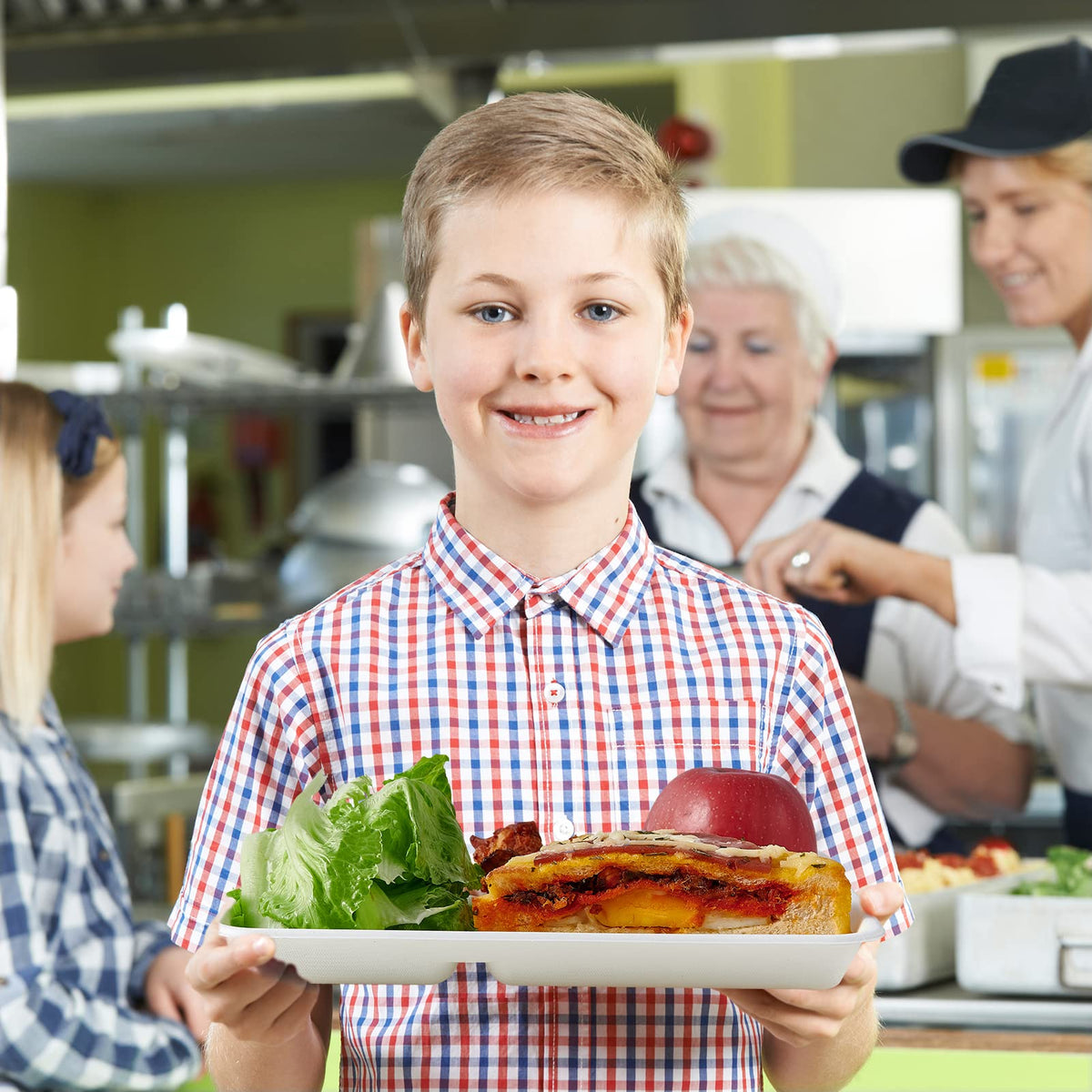 Vplus Compostable 5 Compartment Paper Plates 100 Pack 12 5 x - Vplus Official Imagery - 8