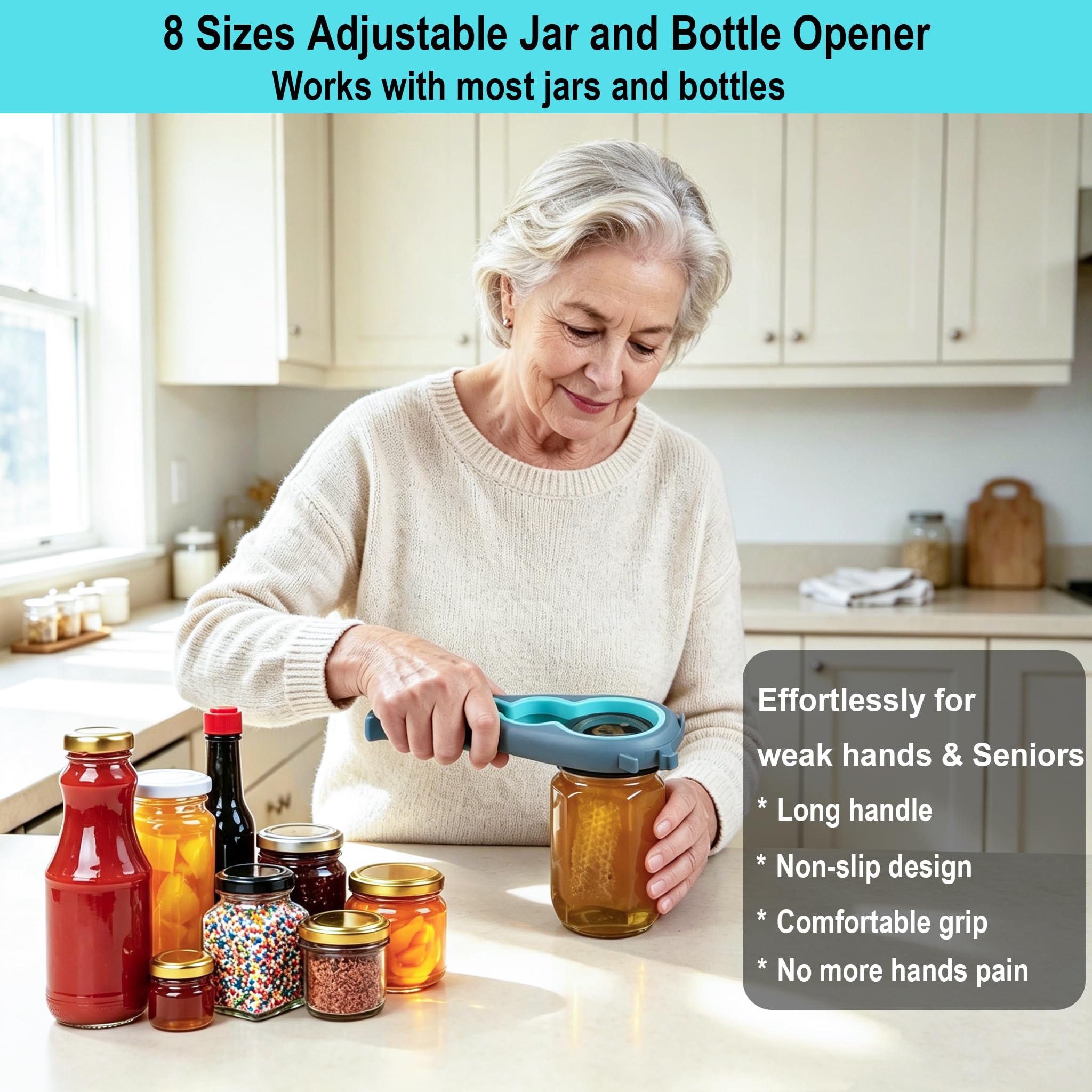 Otstar Jar Opener for Weak Hands, Seniors with Arthritis, 5 in 1 by Otstar - Angle View 5