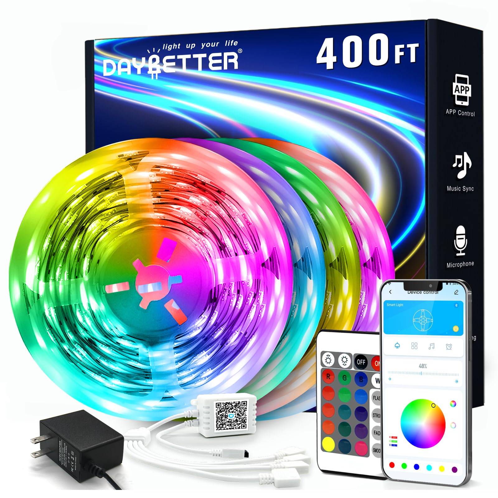 DAYBETTER LED Strip Lights 200 ft  , Smart App Control Lighting B - DAYBETTER Official Product View 7
