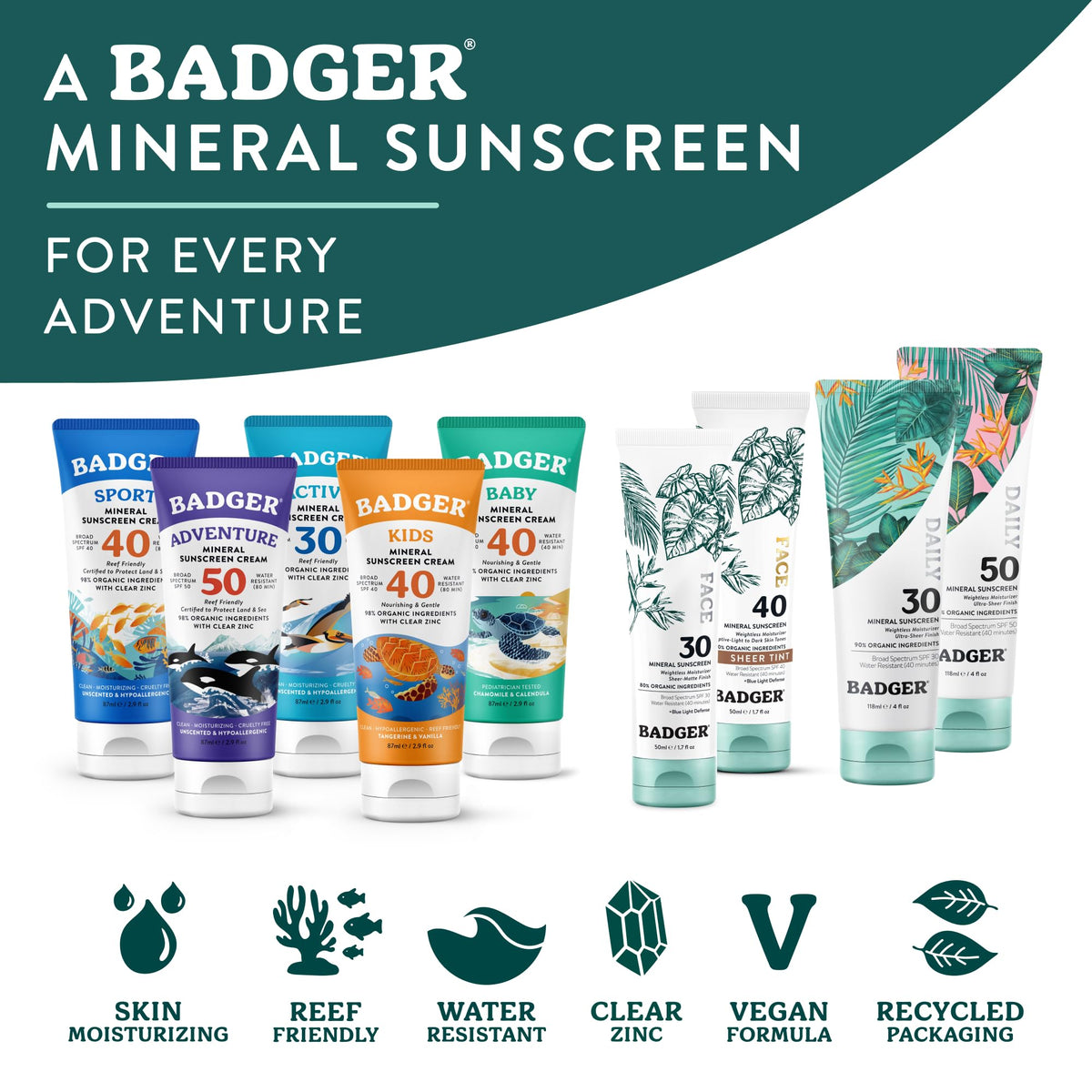 Badger Tinted Mineral Sunscreen for Face SPF 40 No White - Badger Official Imagery - 7