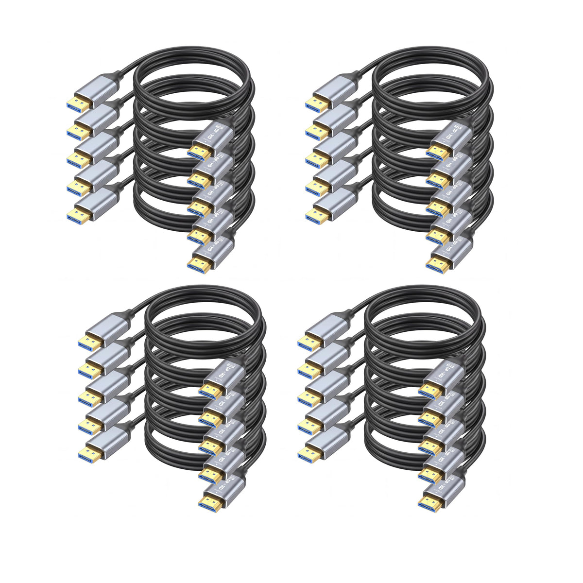 DisplayPort to HDMI Cable 6ft 5 Pack Uni Directional DP to - Ureegle Official Imagery - 8