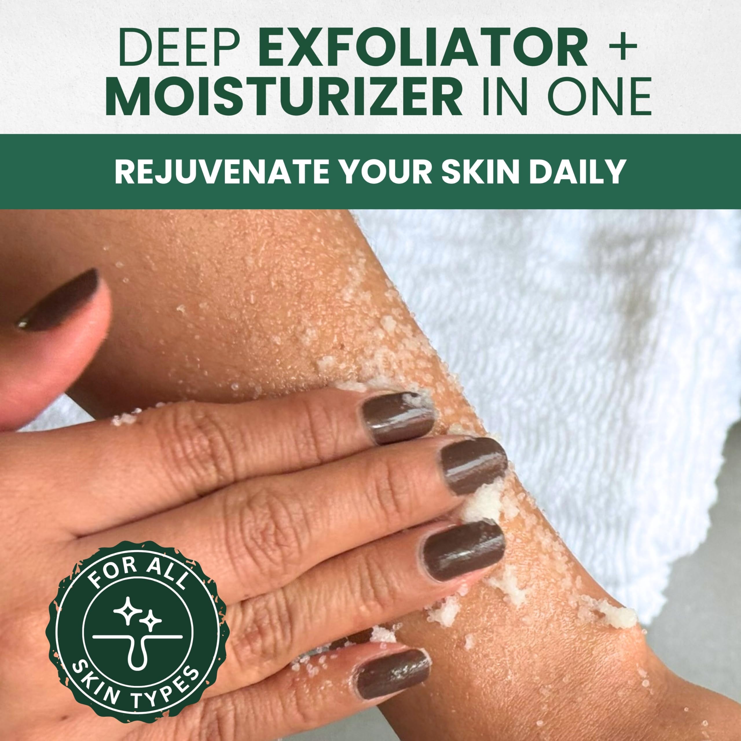 KESMEDIK Tea Tree Oil Foot & Body Scrub with Himalayan Salt & Shea Butter - KESMEDIK Official Product View 4