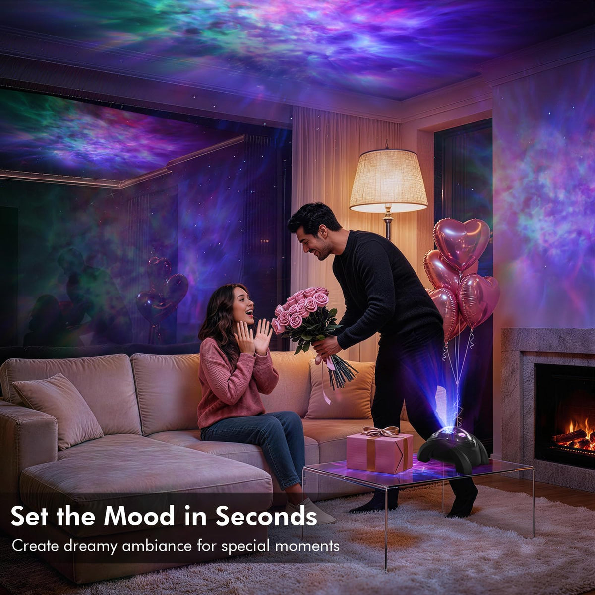 Rossetta Dual Lens Galaxy Star Projector Aurora Night Light - Rossetta Official Imagery - 8