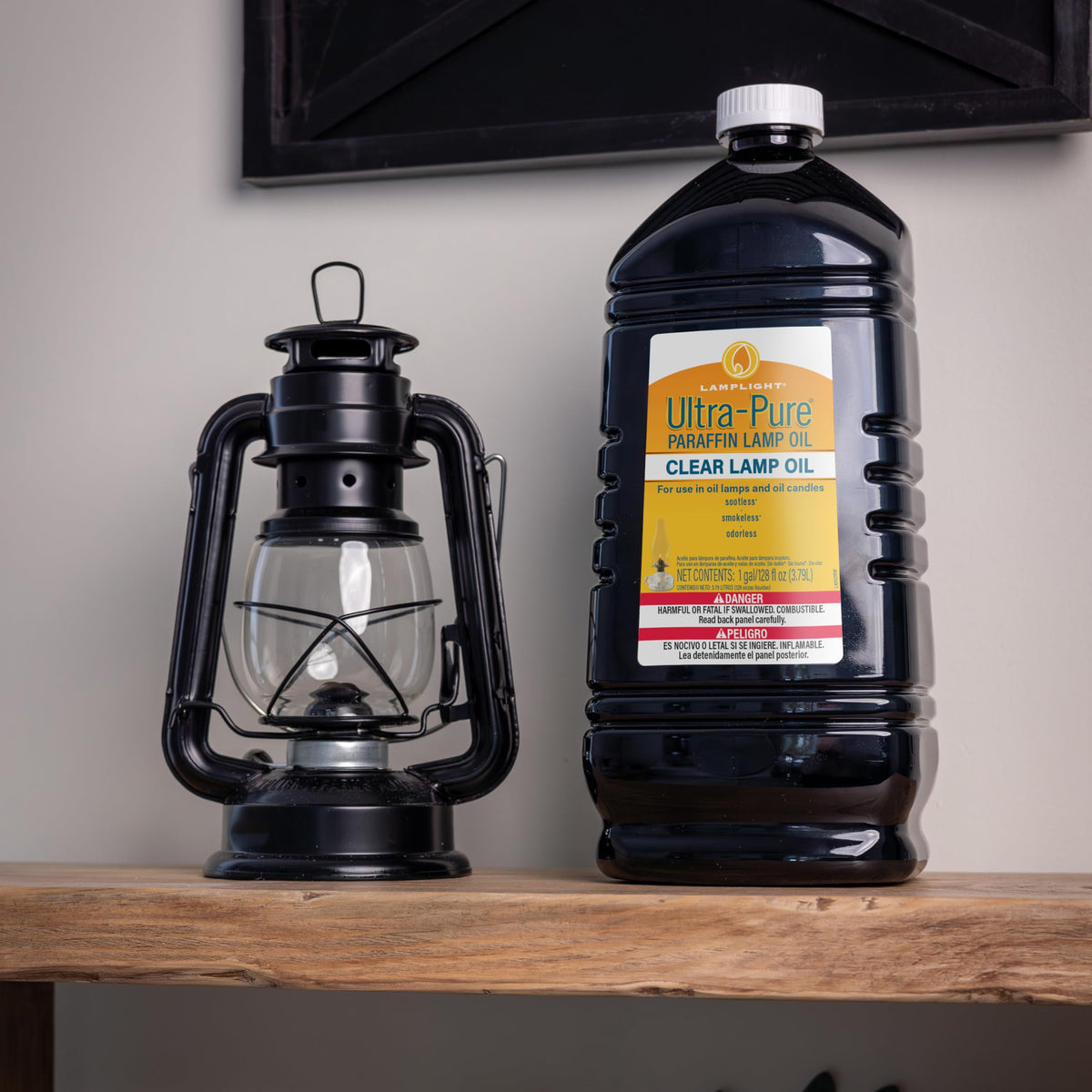 Lamplight Indoor Farmer s Oil Lantern Black Metal 5 Oz - Lamplight Official Imagery - 7