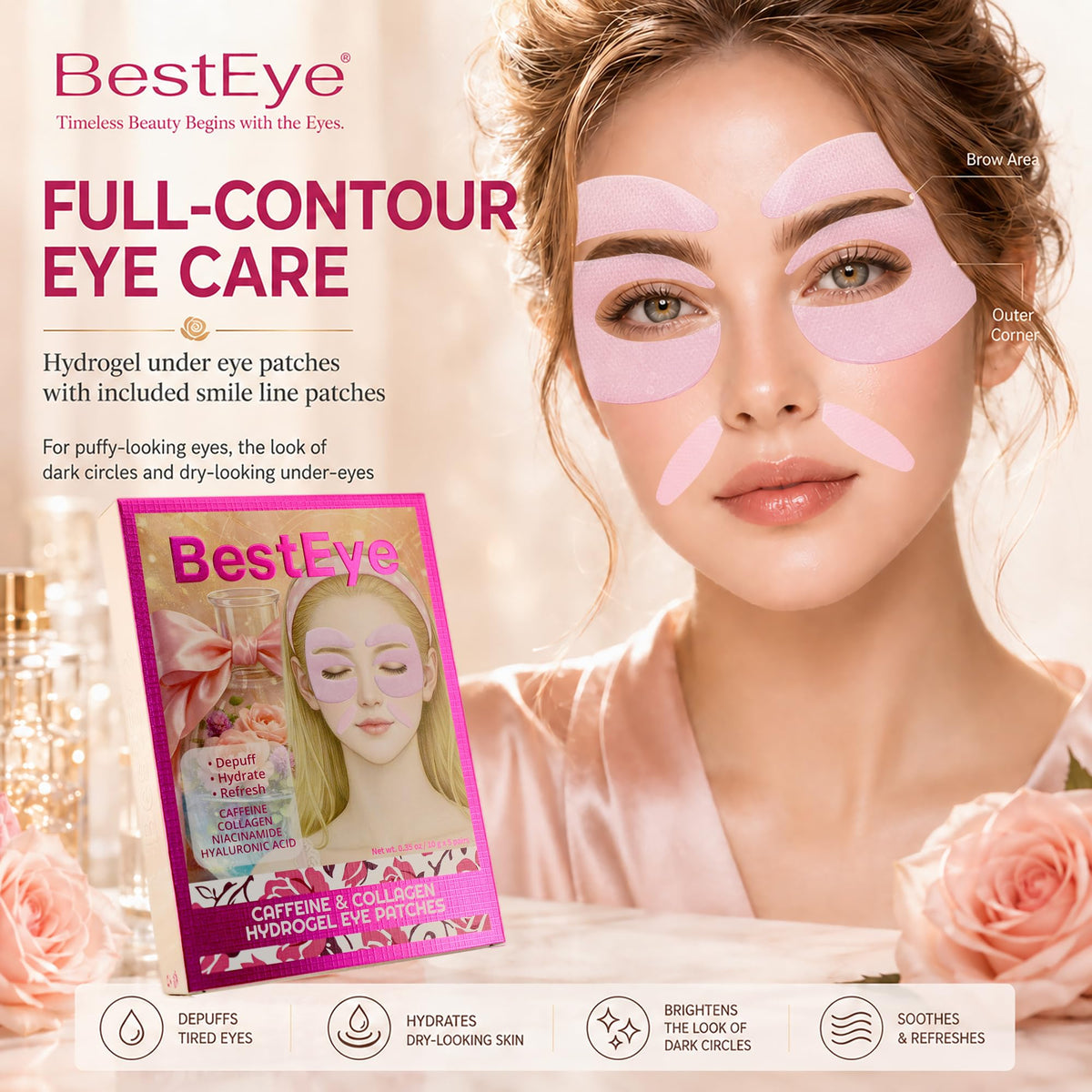 Collagen Under Eye Patches for Puffy Eyes and Dark Circles - Besteye Official Imagery - 3