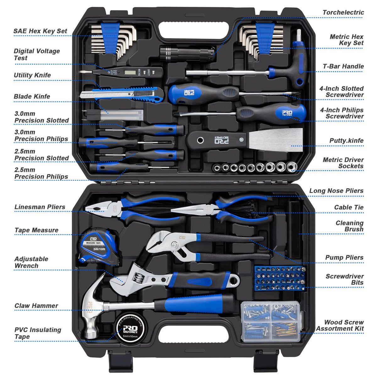 Prostormer 229 Piece Household Tool Set Basic Home Tool Kit - Prostormer Official Imagery - 3