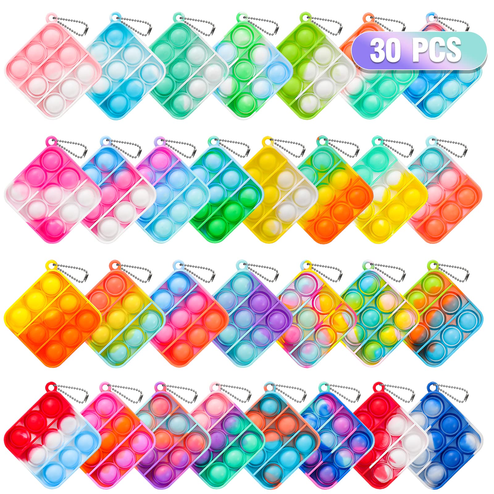 Pop Fidget Toys Bulk Its Party Favors for Kids 30 Pack Mini Pop - Product Imagery
