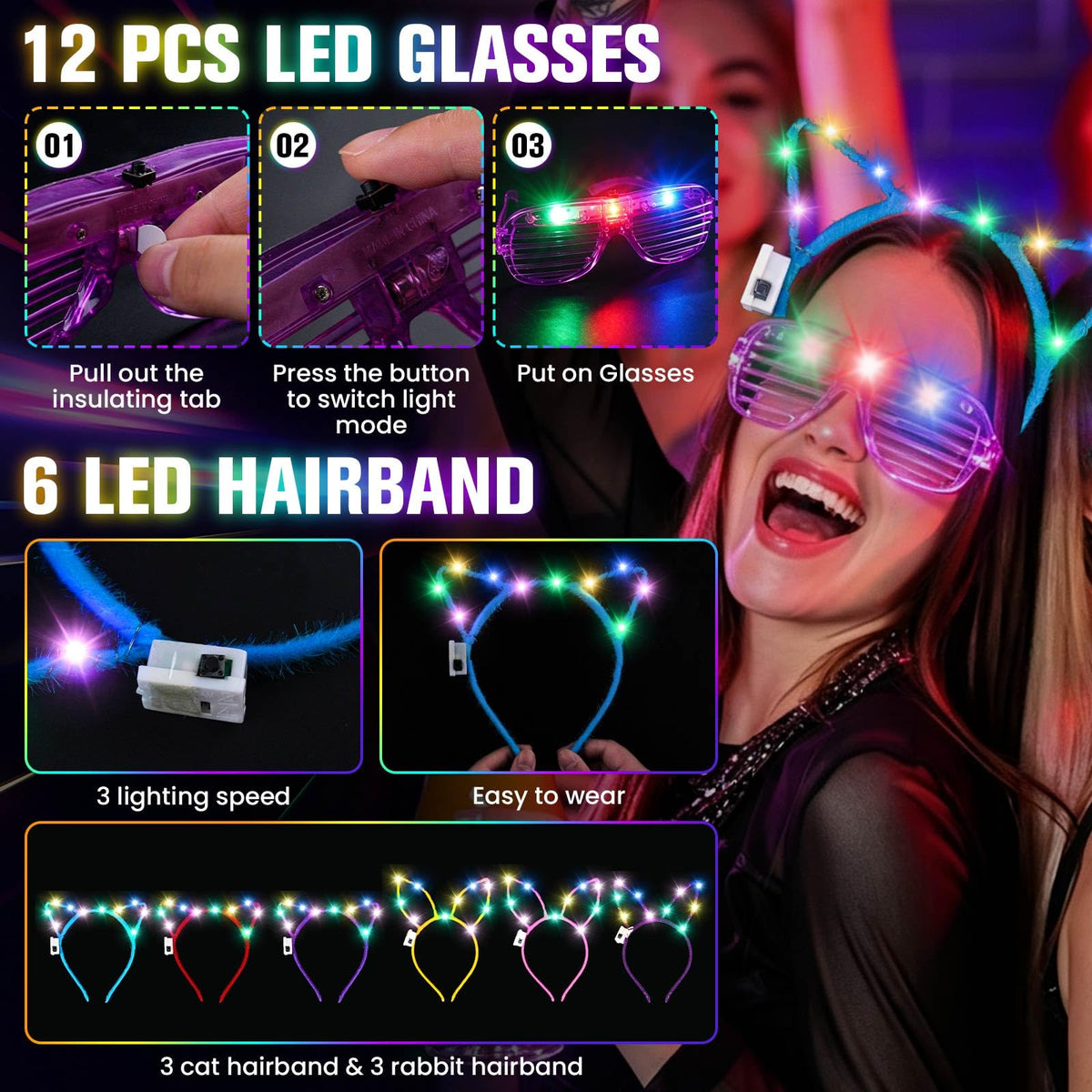 370PCS Glow in the Dark Party Supplies Light up Party Favors - PrimorixDD Official Imagery - 6
