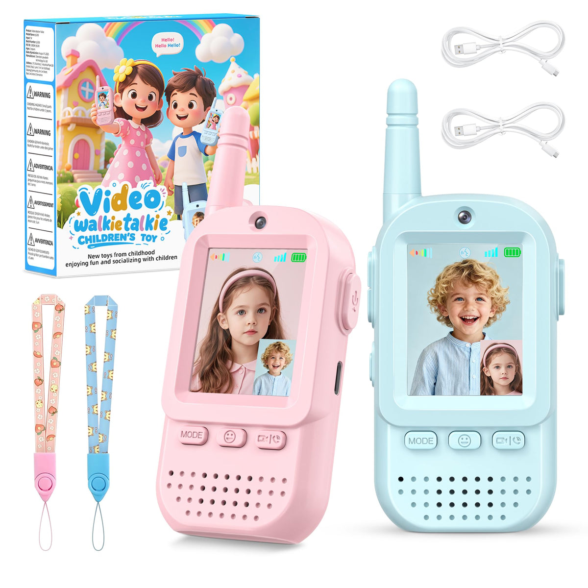 Video Walkie Talkies for Kids 2 Pack Rechargeable Intercom - ESIYTGOP Official Imagery - 1