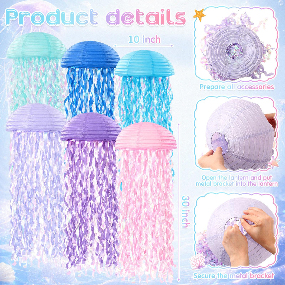 Soulchen 20 Pcs Jellyfish Lantern with Curtain Bubble - Soulchen Official Imagery - 4