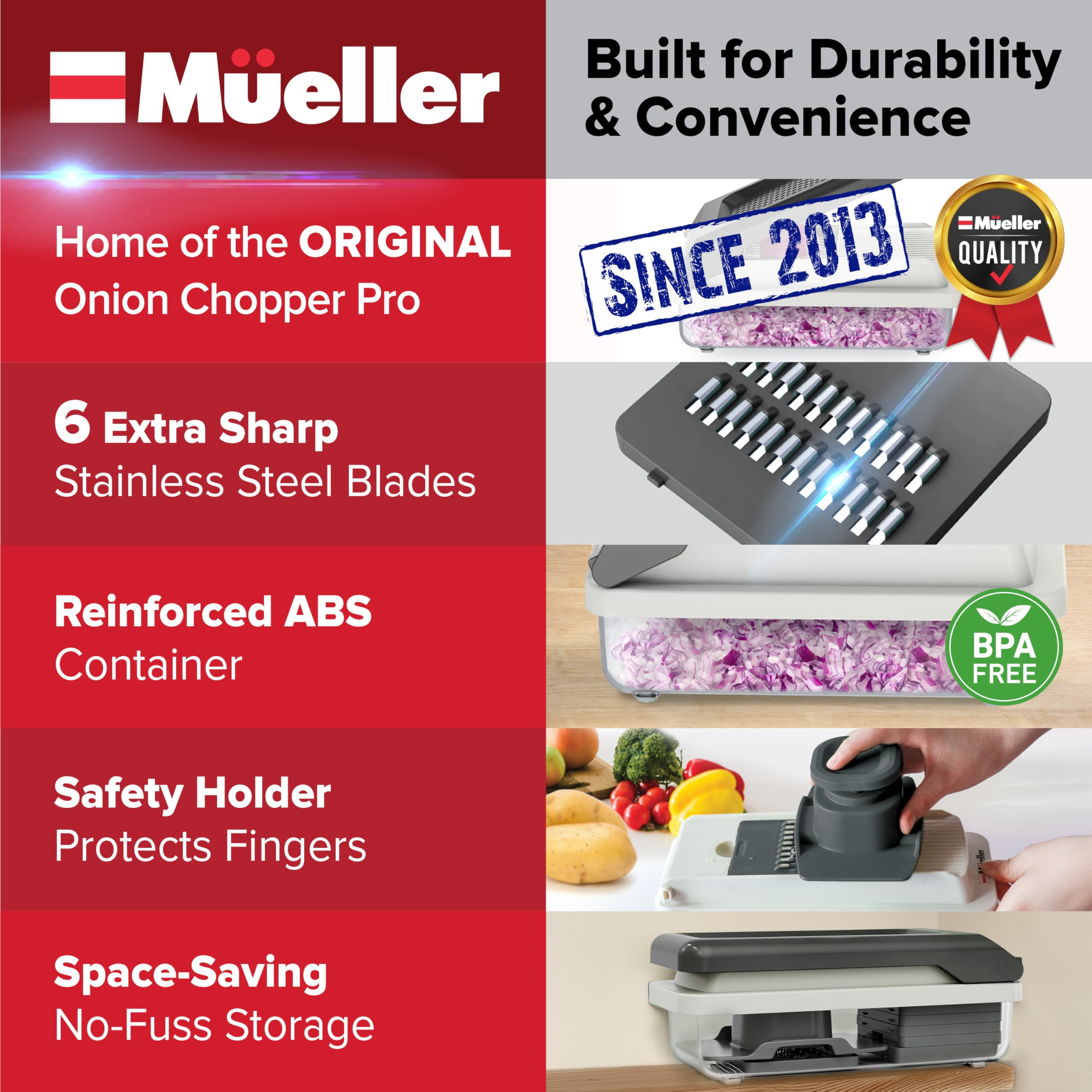 Mueller Vegetable Chopper Mandoline Slicer, Food Veggie Chopper by Mueller - Angle View 2