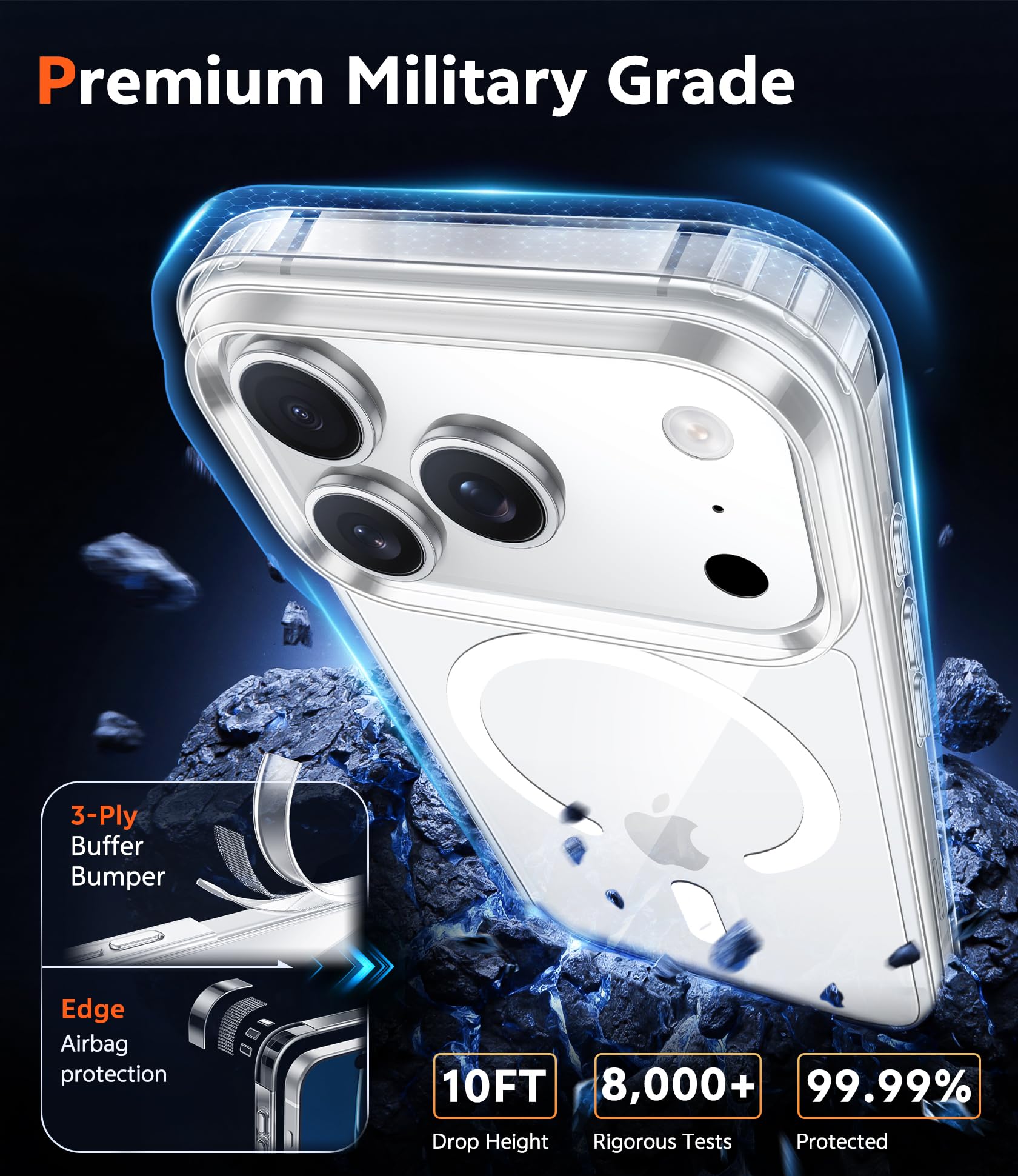 FNTCASE for iPhone 17 Pro - Max Case Compatible with Magsafe Clear - FNTCASE Official Product View 5