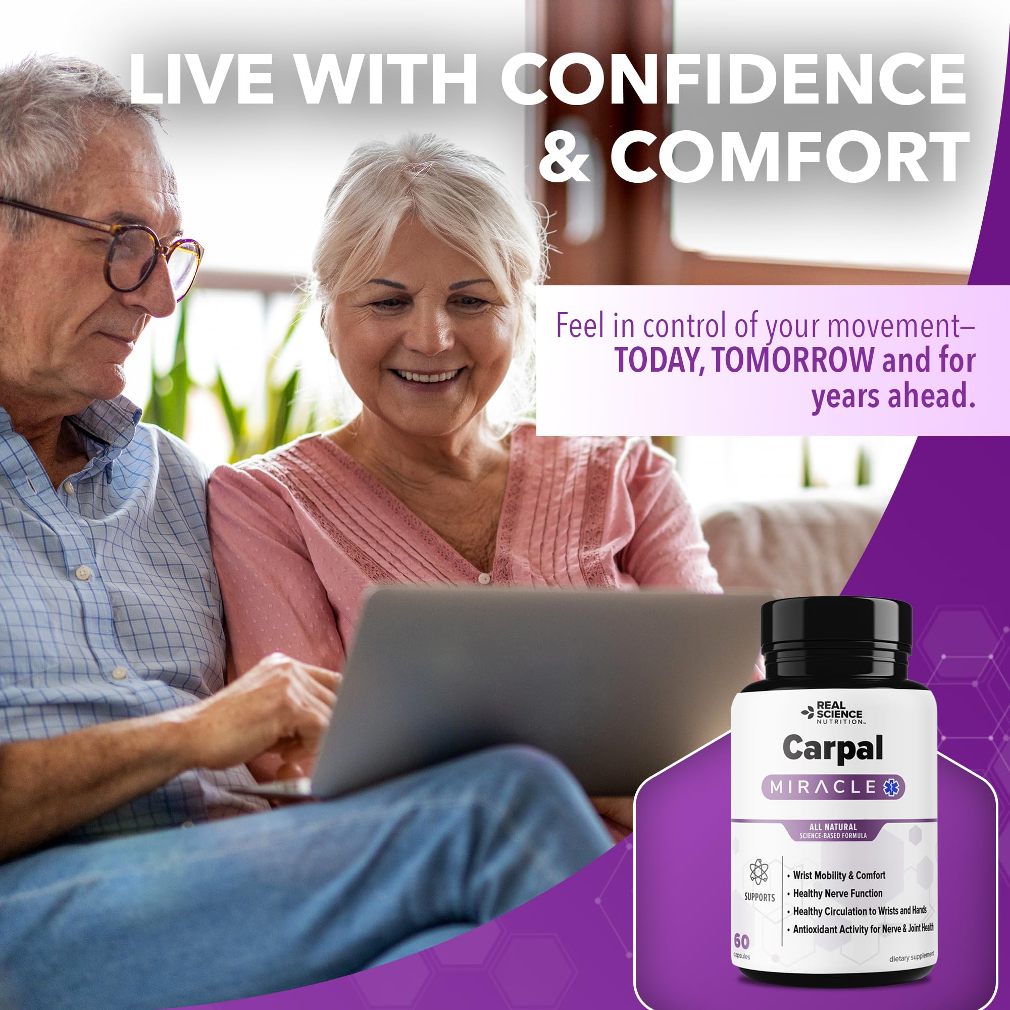 Carpal Miracle Natural Wrist & Nerve Support – 60 Caps