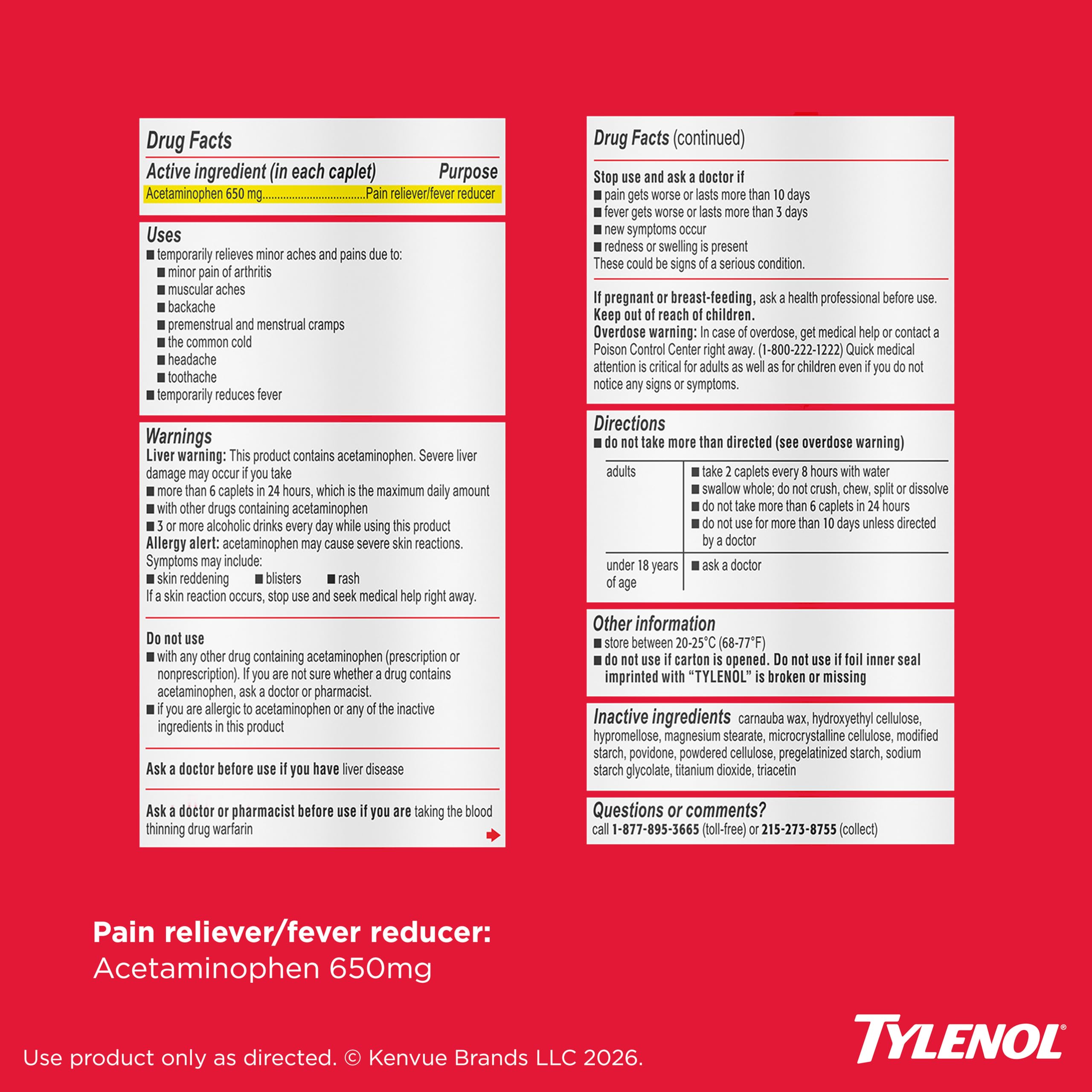 Tylenol 8-Hour Arthritis Pain Caplets 650mg – 225 Ct