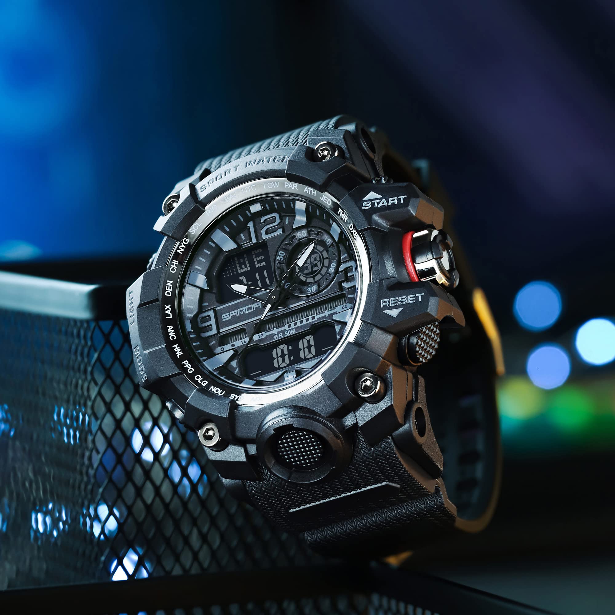 KXAITO Men's Military Sports Watch – LED Dual Dial