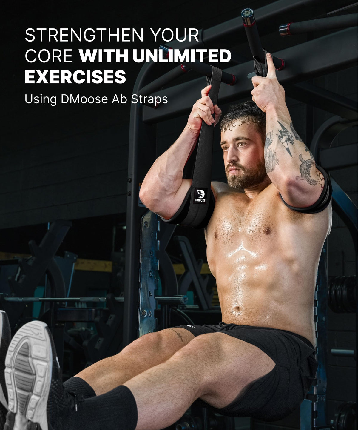 DMoose Fitness Hanging Ab Straps for Pull Up Bar Core - DMoose Fitness Official Imagery - 3