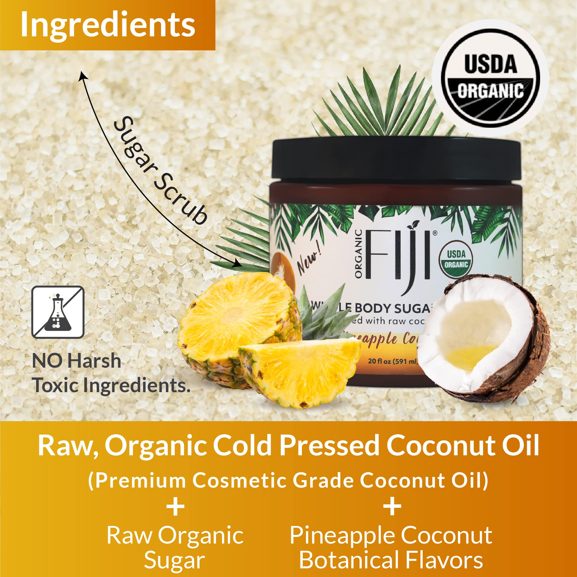 Organic Fiji Whole Body Scrub - Infused with Coconut Oil & Exfoliating - Organic Fiji Official Product View 7