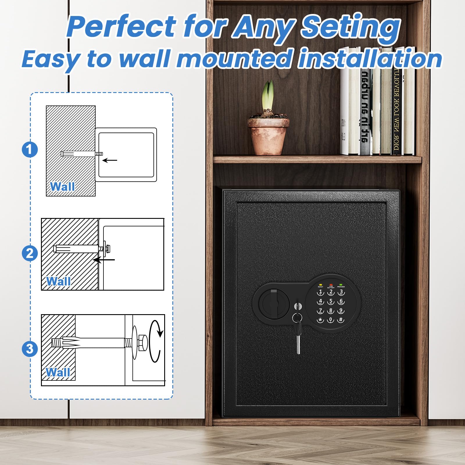 Mitlvge 17.55'' Home Safe Box with Digital Keypad, 3.2 Cu Ft Home - Mitlvge Official Product View 9