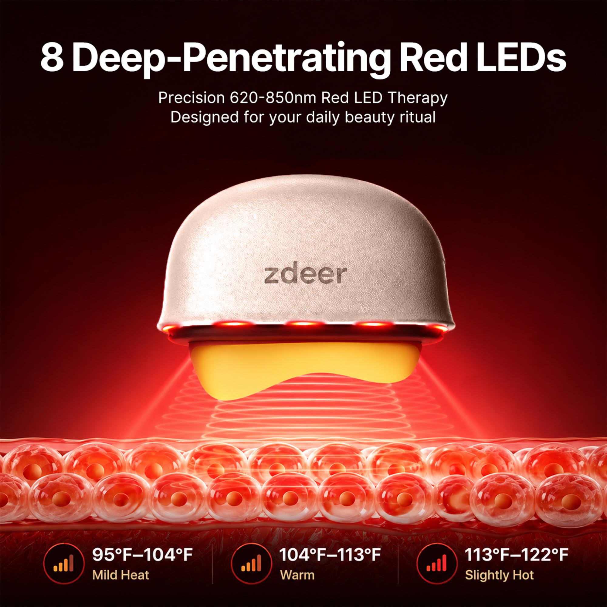 GS5 Electric Heated Gua Sha Tool Red Light Face Massager - ZDEER Official Imagery - 7