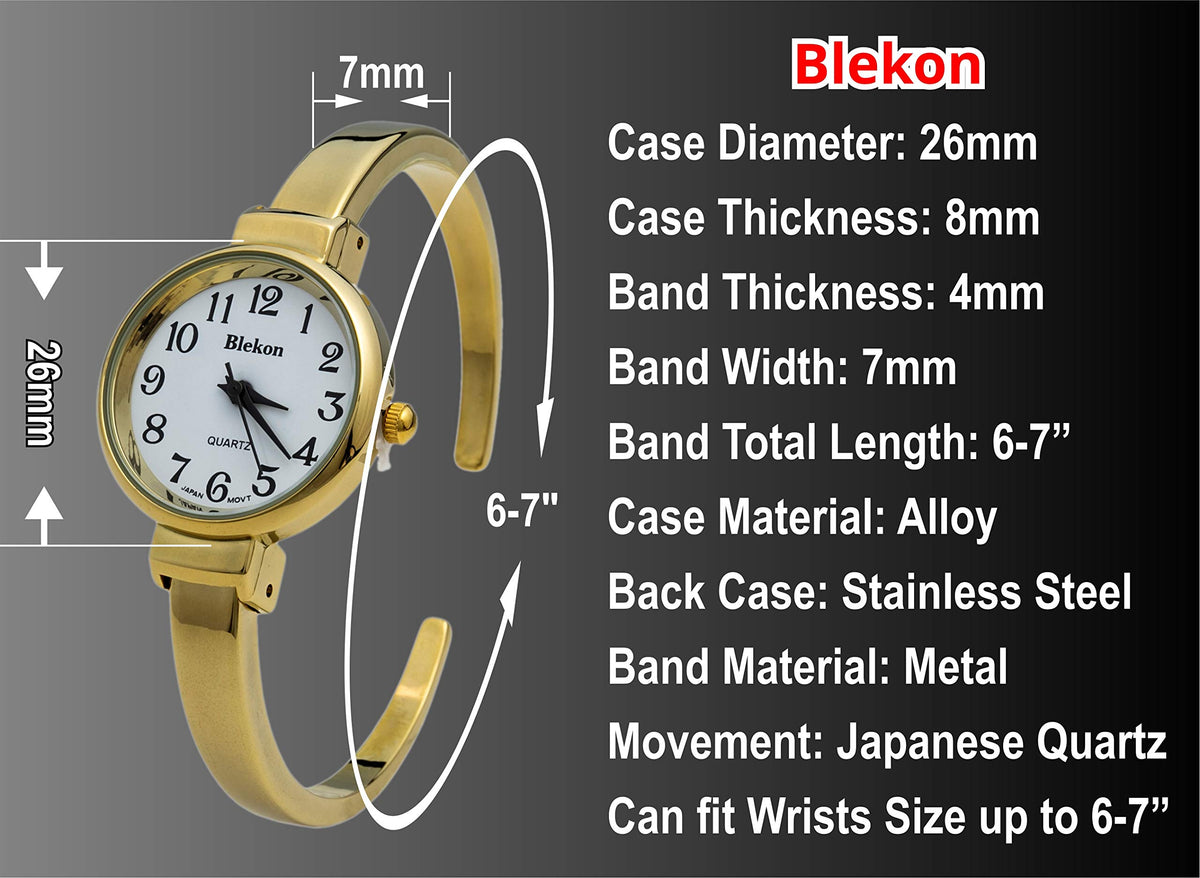 Collections Quartz Womens 26mm Delicate Metal Cuff Bangle - Blekon Official Imagery - 3