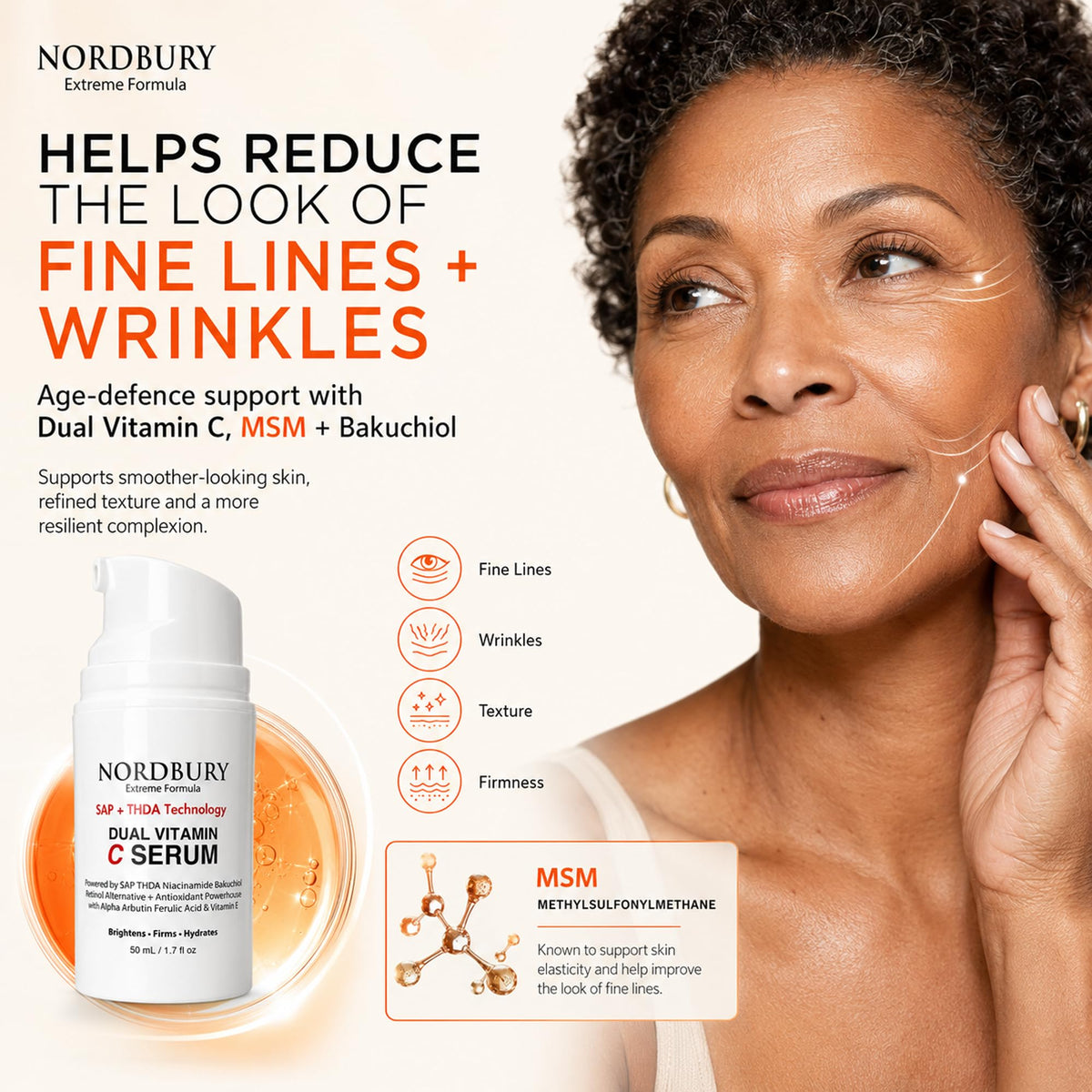 Dual Vitamin C Serum for face Dark Spots Uneven Skin Tone 1 - NORDBURY Official Imagery - 6