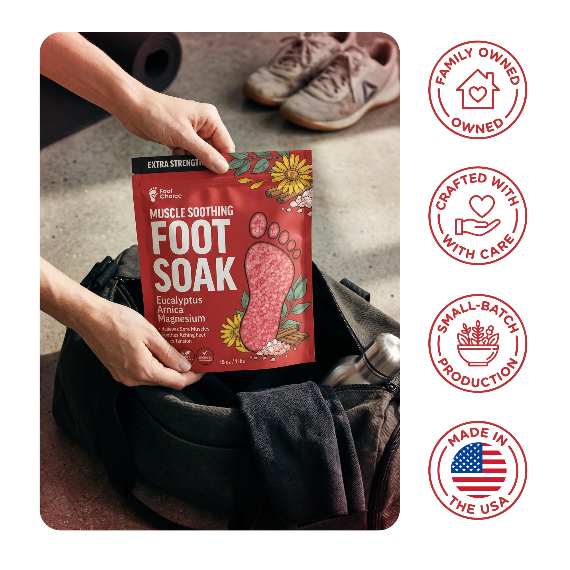 Foot Choice Epsom Salt Foot Soak – Arnica & Peppermint 1lb