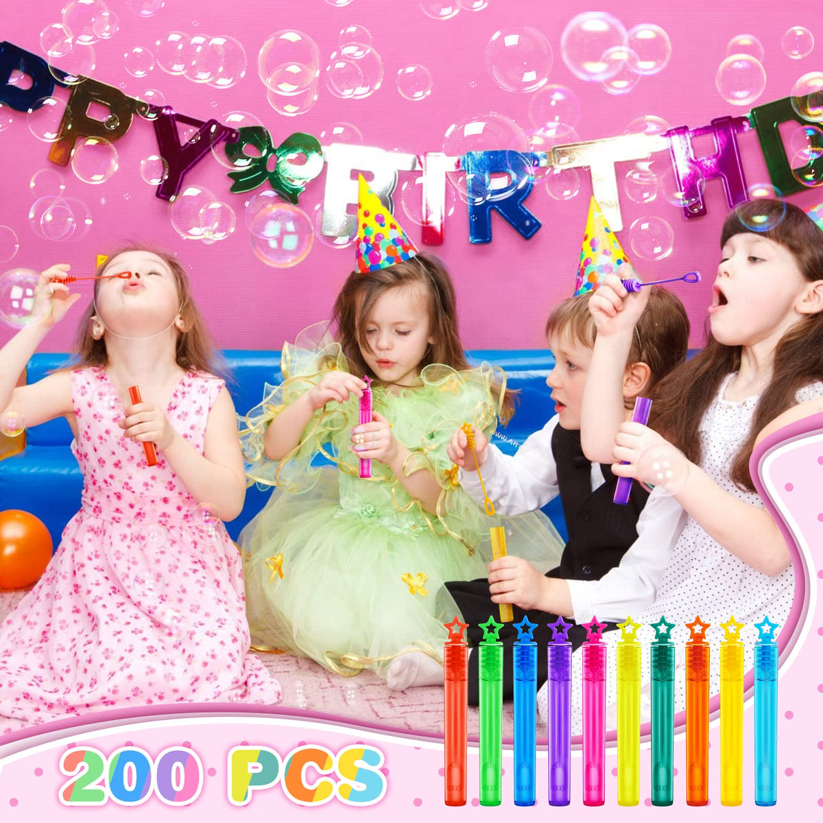 200 Pieces Mini Bubble Wands Party Favors Assortment Toys - SpringFlower Official Imagery - 3