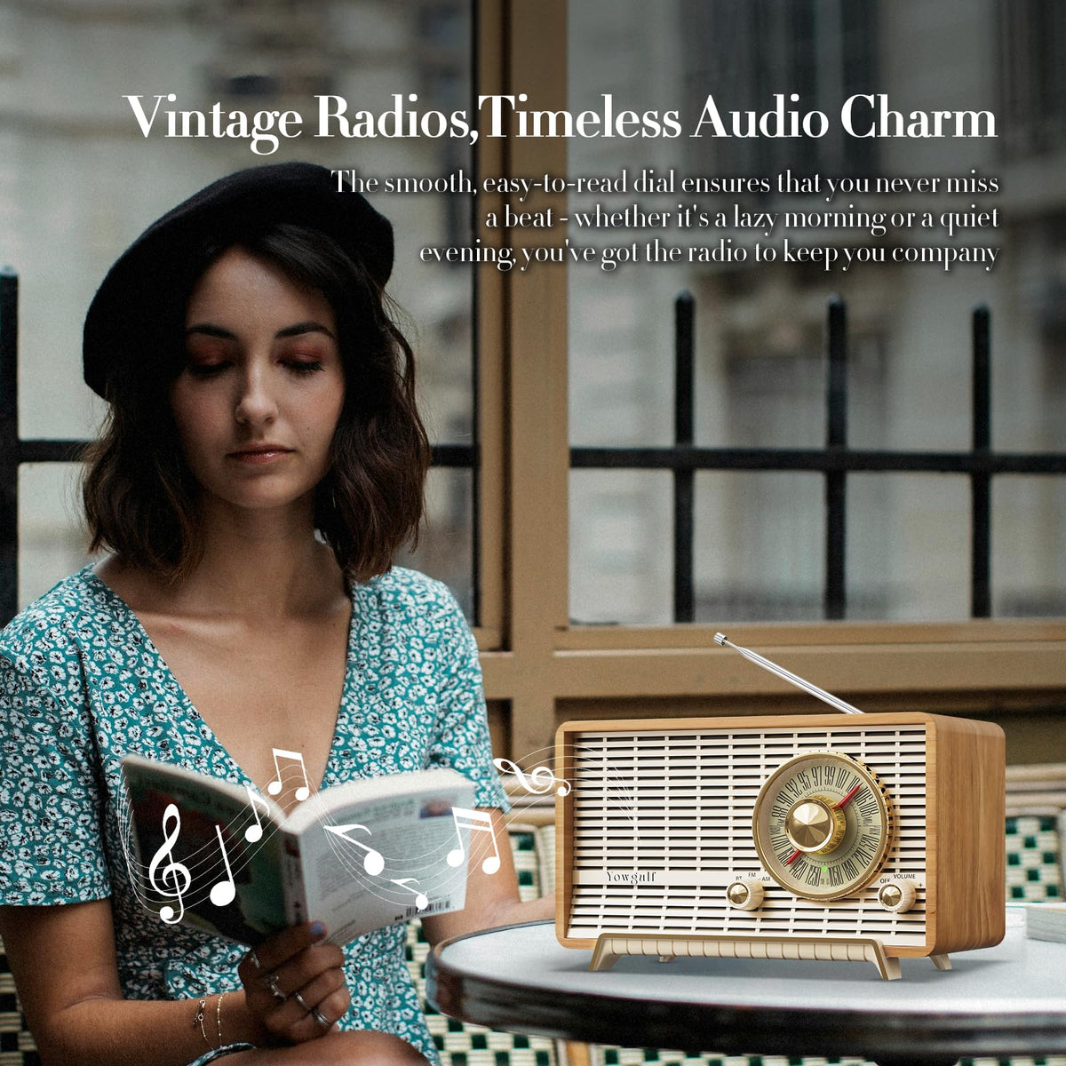 AM FM Radio Classic Retro Wood Table Bluetooth Speaker Plug - YOWGULF Official Imagery - 5