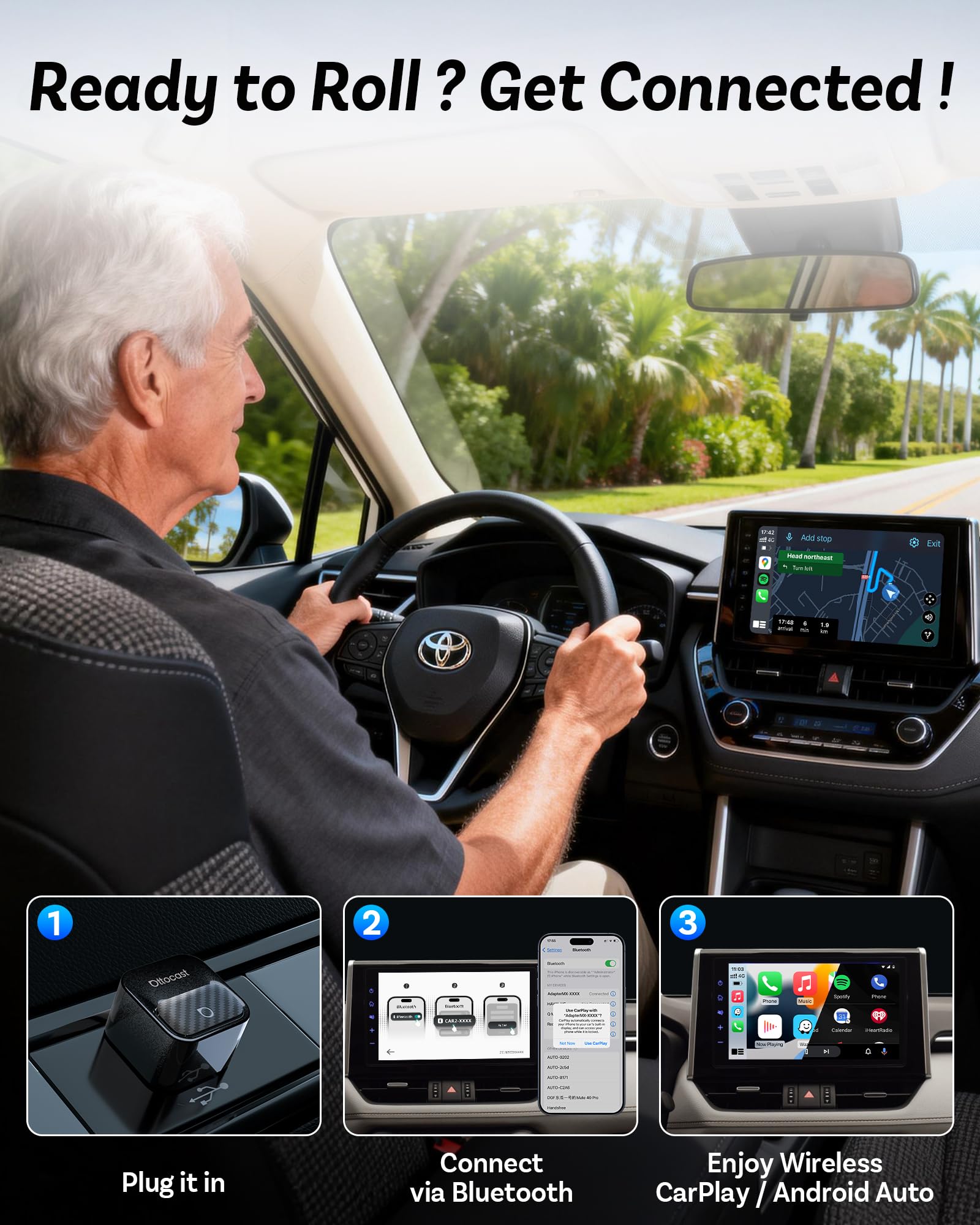 Ottocast Mini Core, 2026 Next-Gen Wireless CarPlay & Android Auto by OTTOCAST - Angle View 5