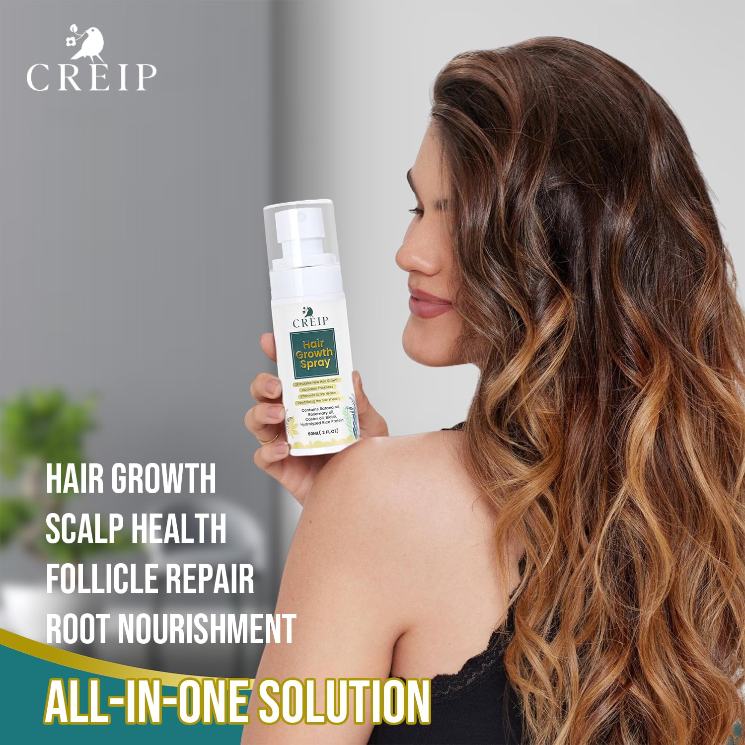 Creip Natural Hair Growth Oil Spray - Natural Formula with Batana & Castor a - Creip Official Product View 8