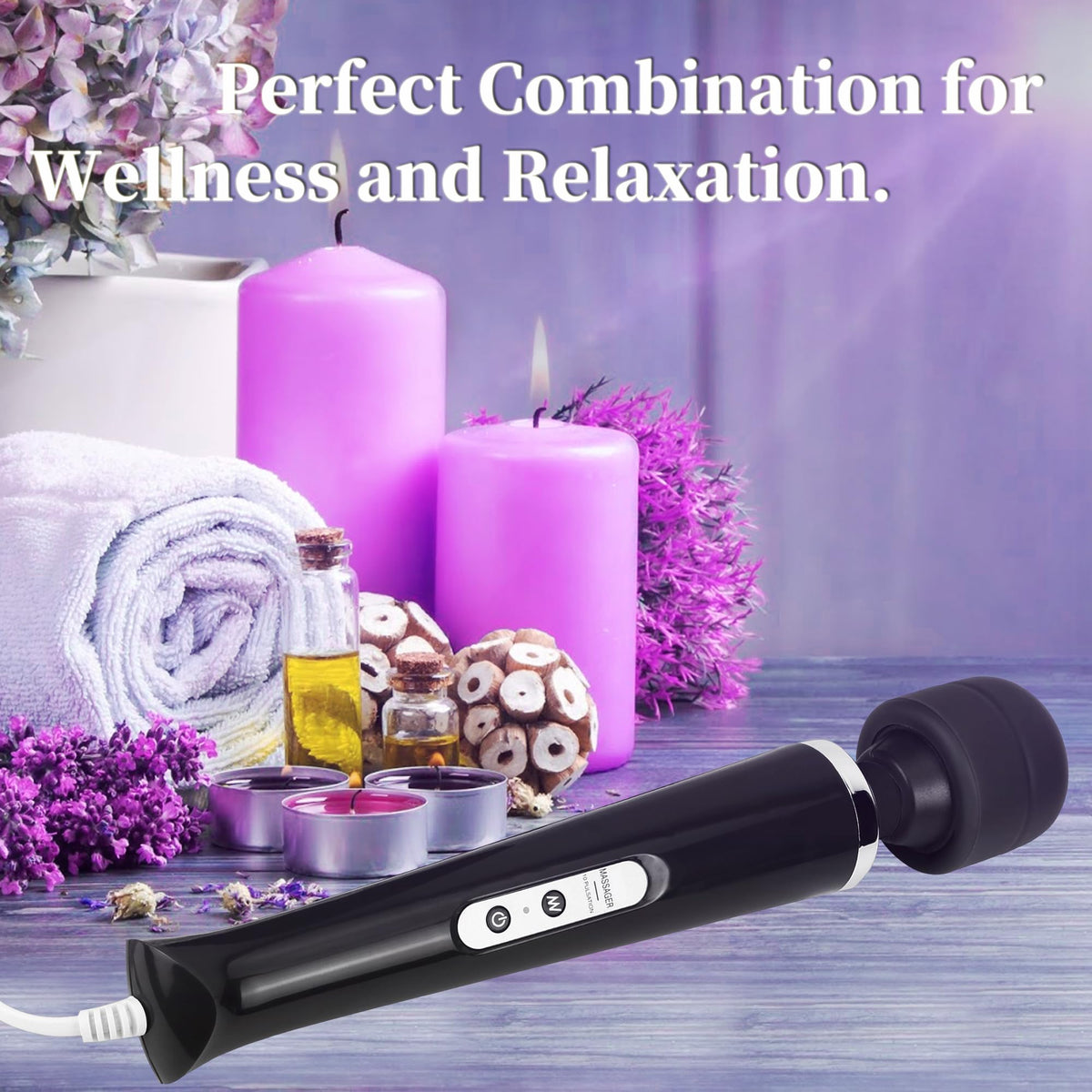 Wired Wand Massager for Women 10 Speed Electric Handheld - VZVJTR Official Imagery - 8