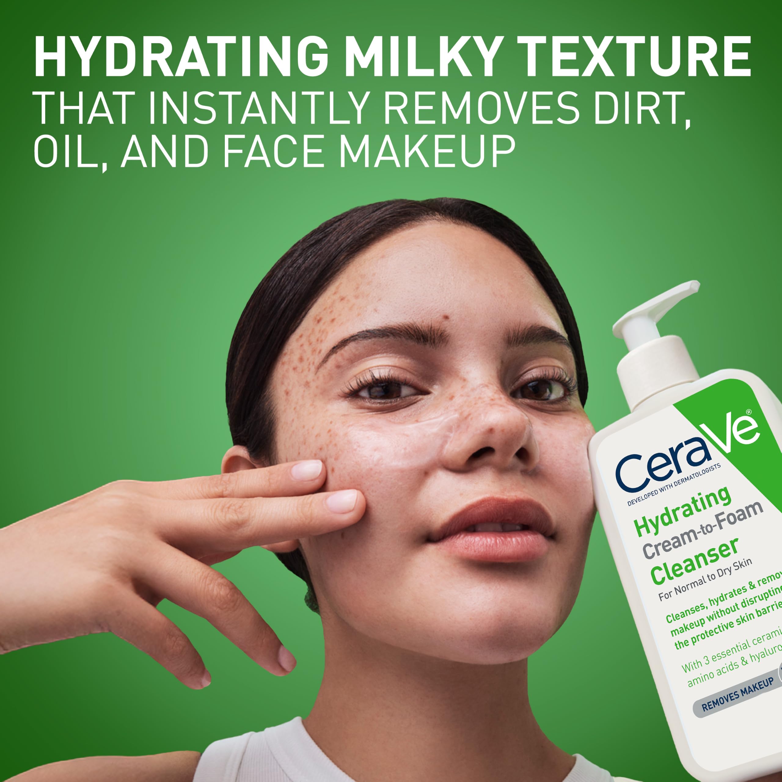 CeraVe Hydrating Cream To Foam Cleanser, Face Wash for Dry Skin - CeraVe Official Product View 5