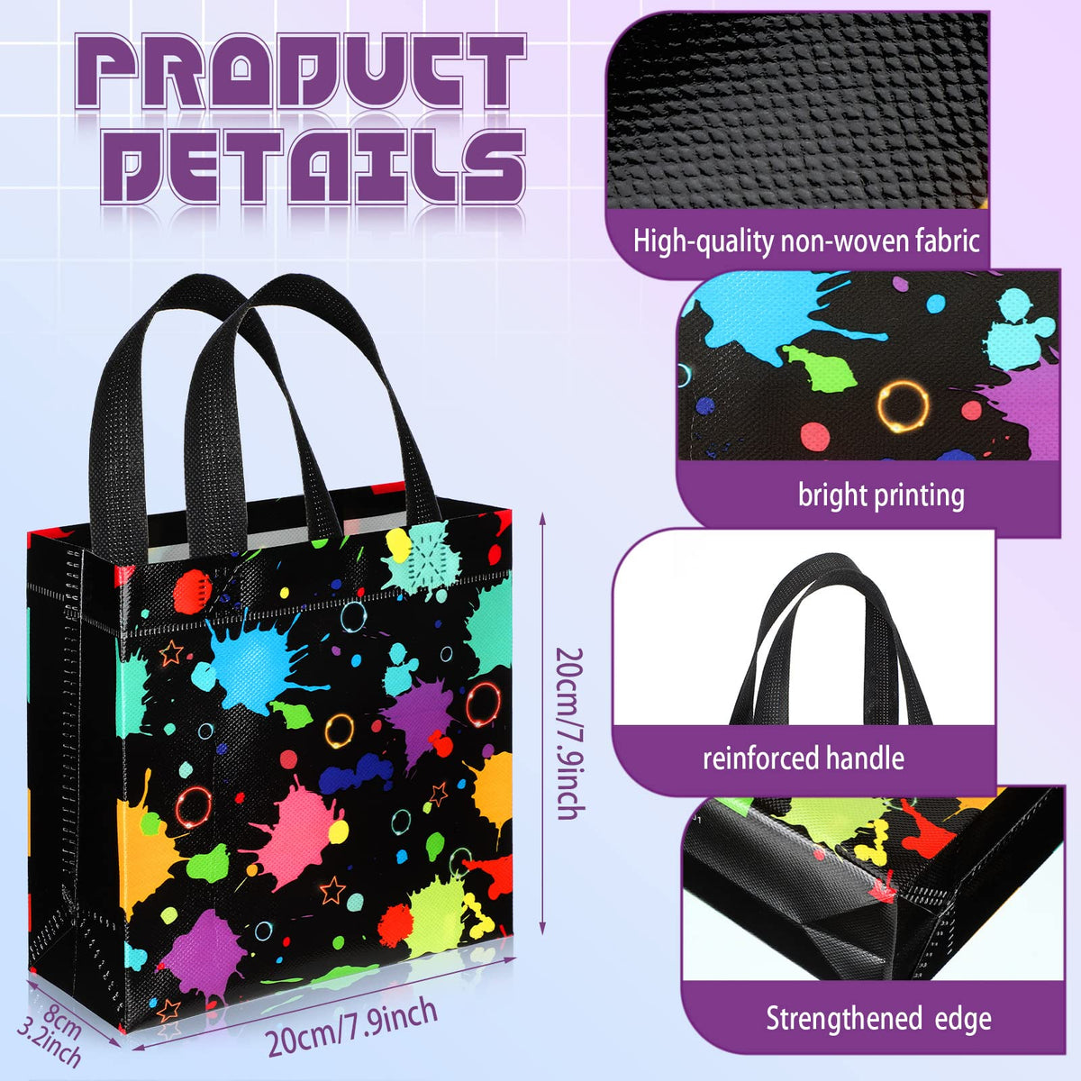 40 Pcs Glow in the Dark Neon Theme Party Decor Bags with - Sweetude Official Imagery - 4