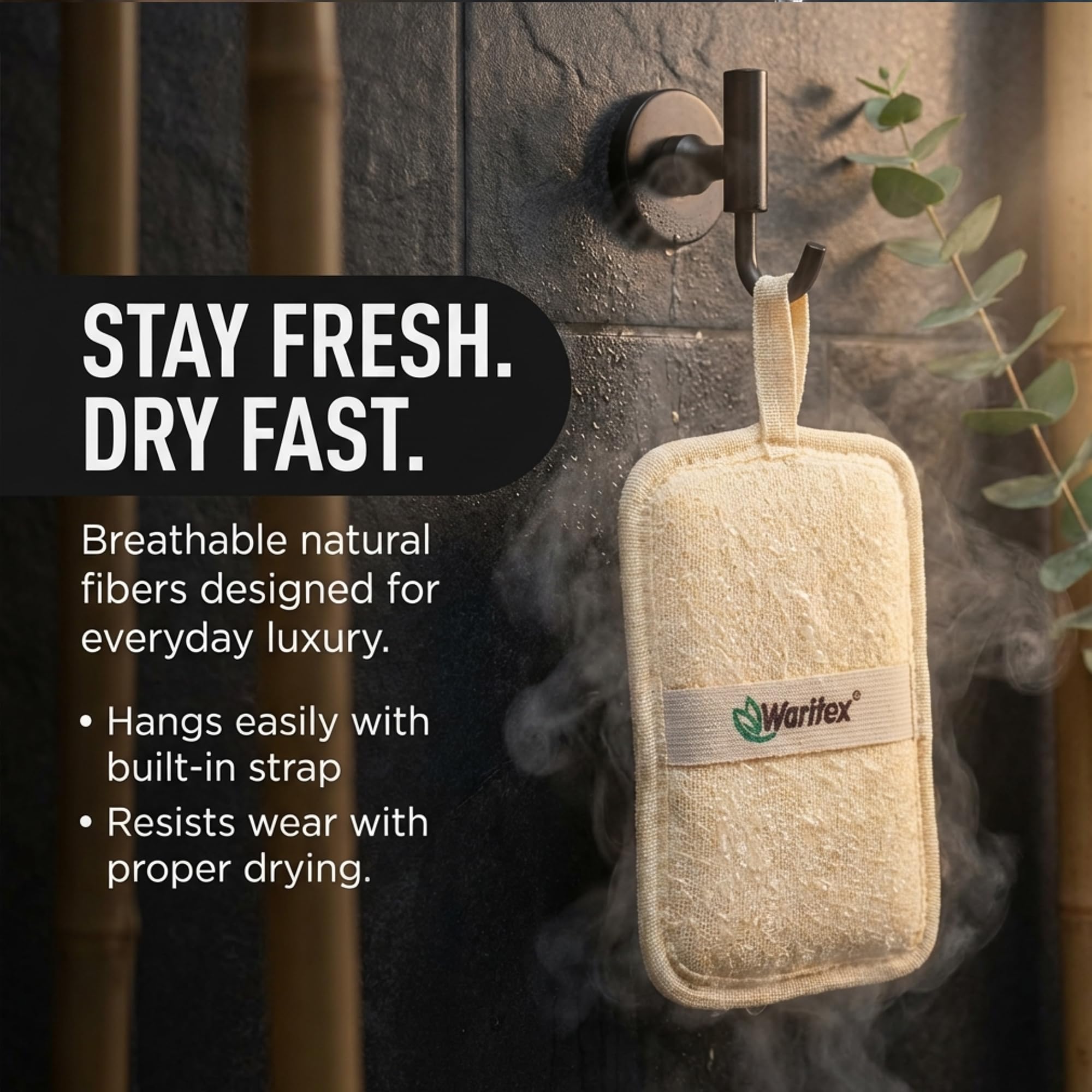 Waritex Organic Egyptian Loofah Rectangular Exfoliating Body Scrub - WARITEX Official Product View 6