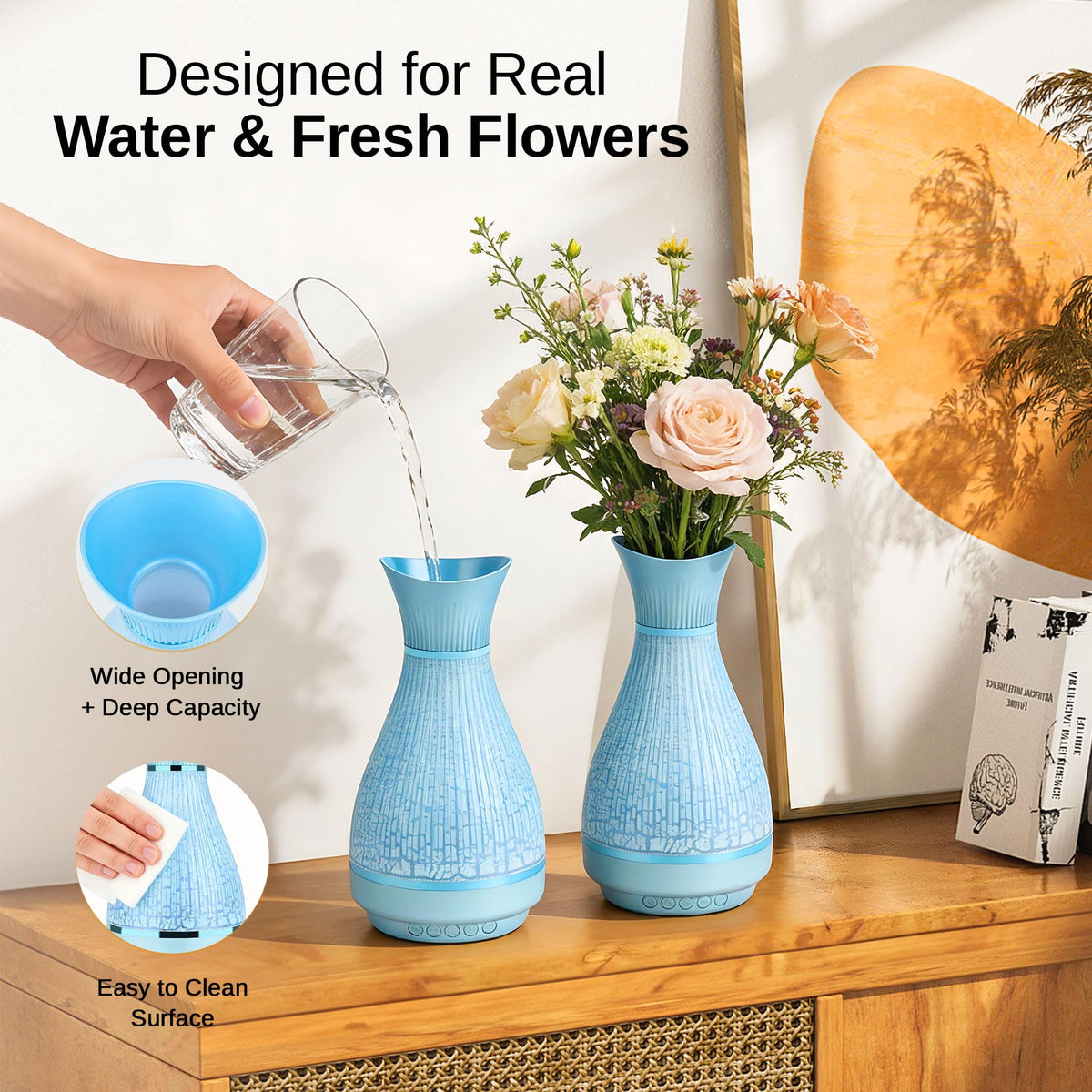 3 in 1 Vase Bluetooth Speaker With Ambient Light White Noise - Irondance Official Imagery - 5