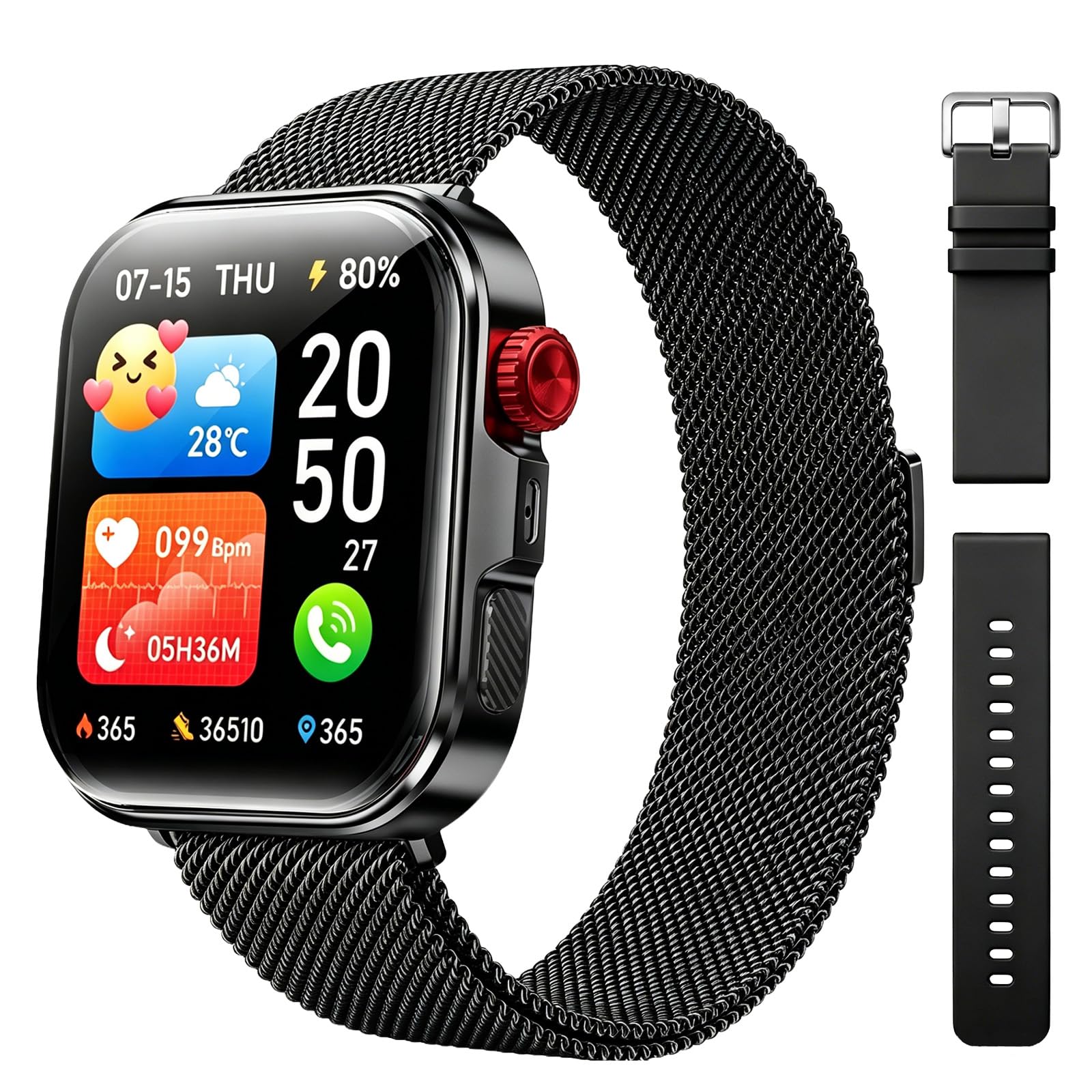Smart Watch for Men Women, Fitness Tracker Smartwatch 1.83" HD - Product Imagery